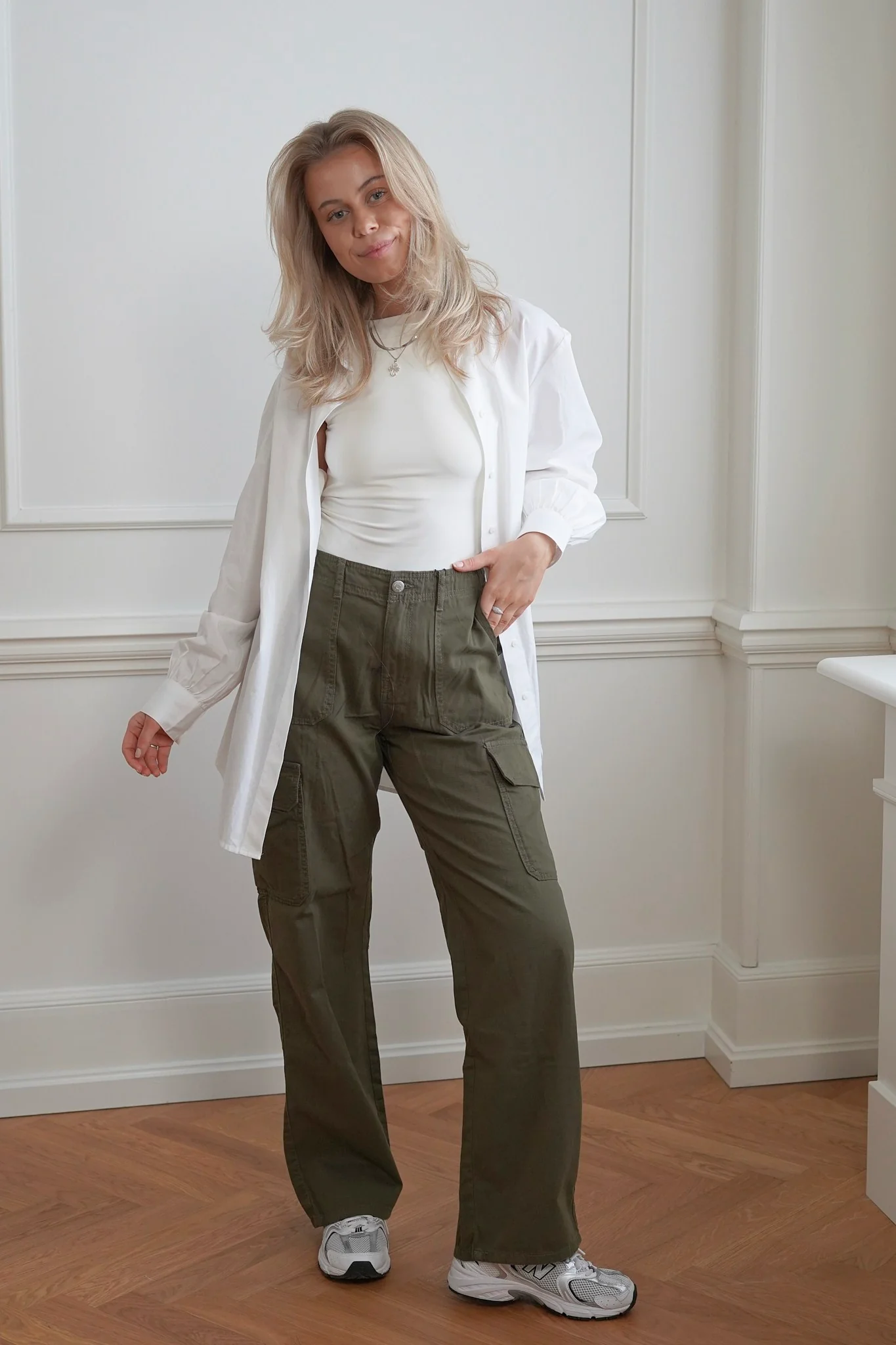 JDYAbby HW Wide Cargo Pants - Kalamata - Image 2