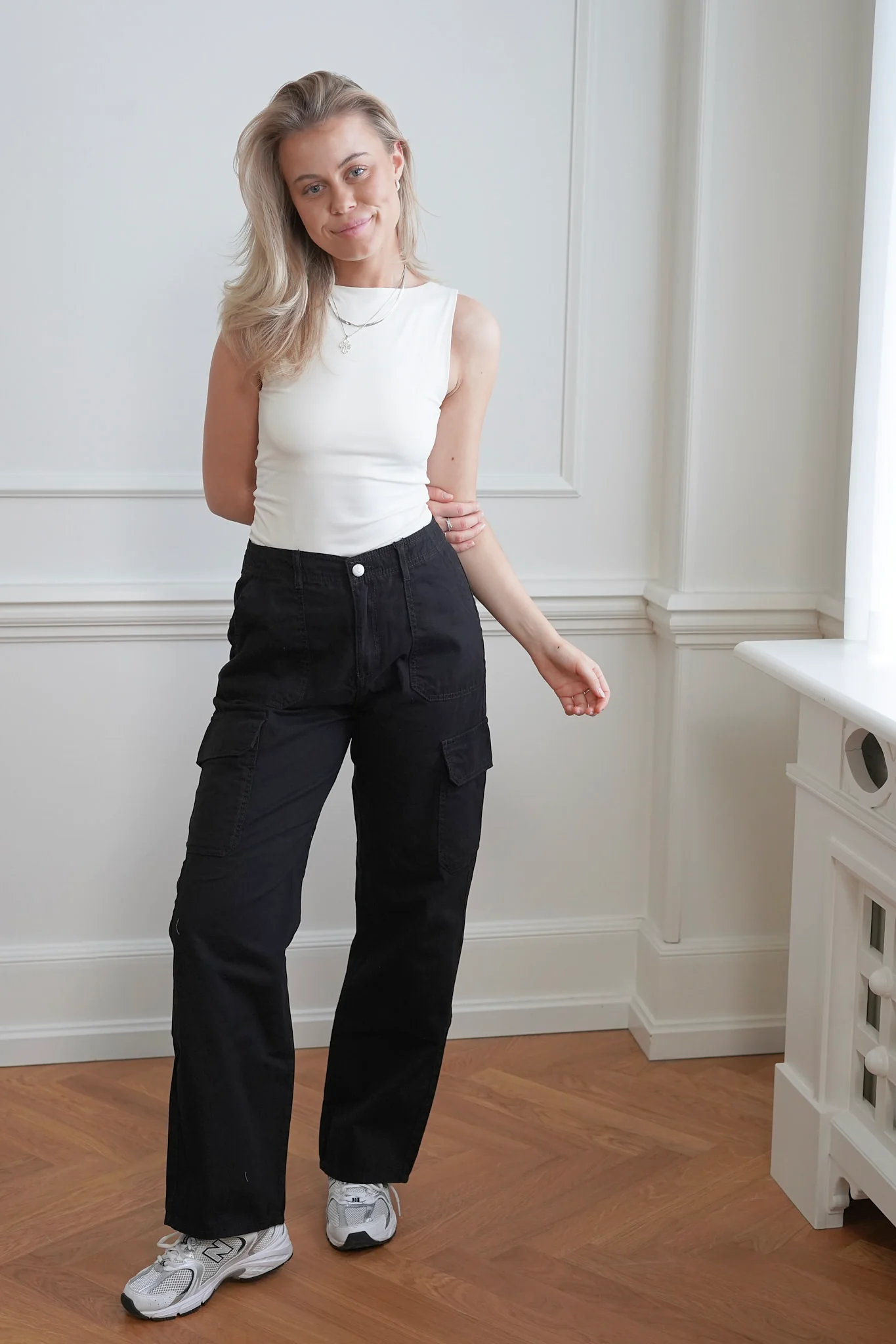 JDYAbby HW Wide Cargo Pants - Black