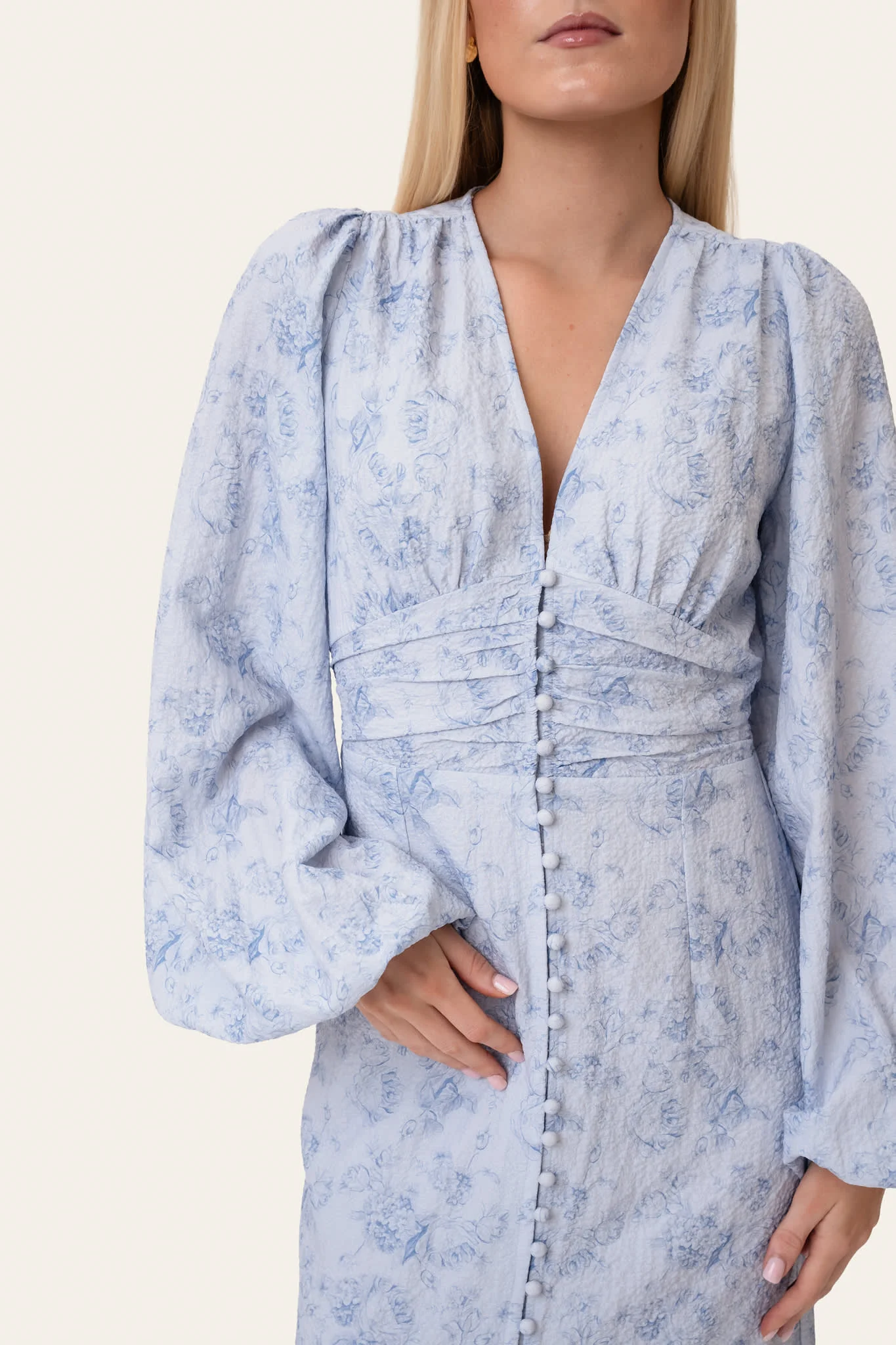 AdaIC Long Dress - Soft Blue Blossom - Image 4