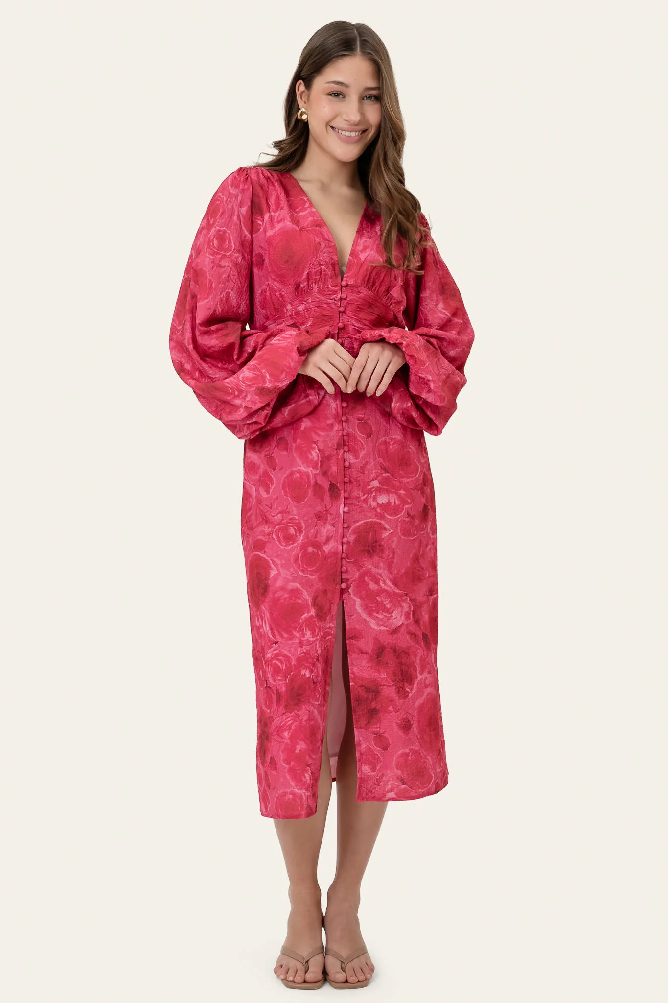 AdaIC Long Dress - Soft Rose Print - Image 3