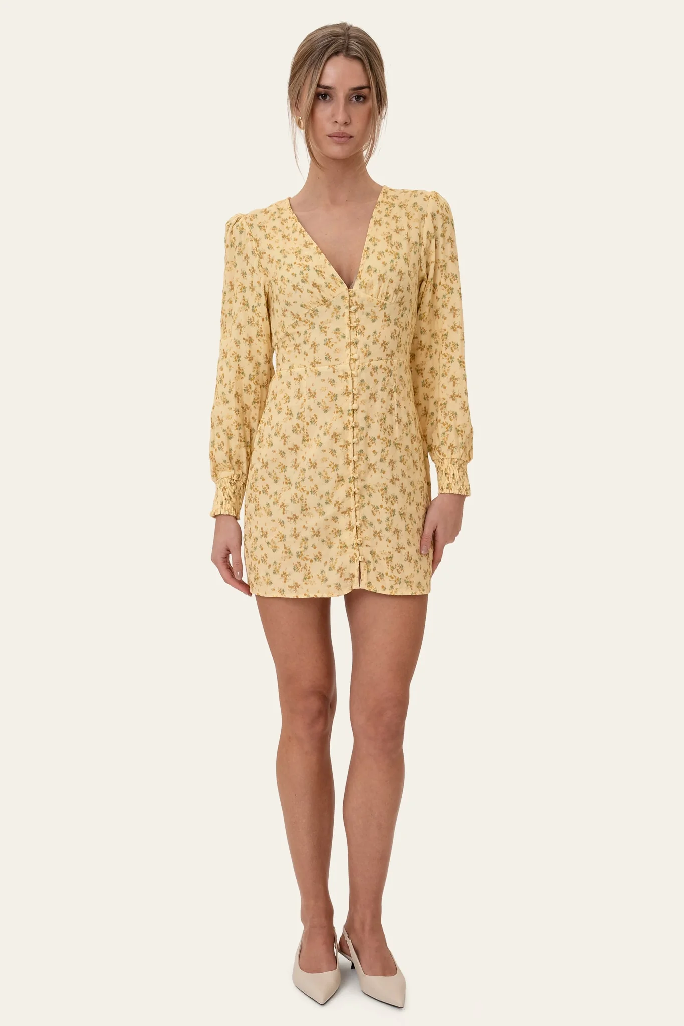 AddyIC Dress - Yellow Flower Print