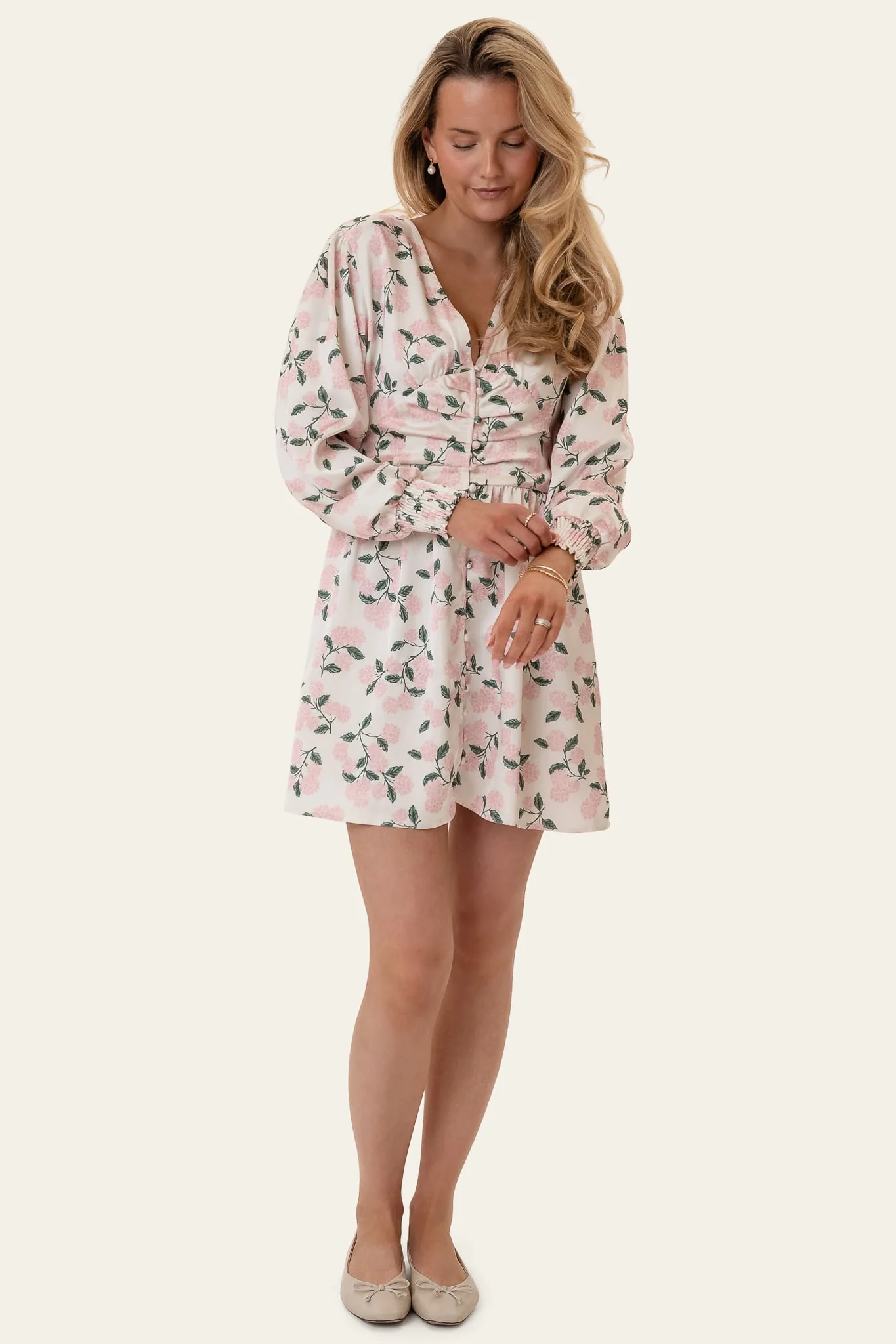 AdelIC Dress - Pink Hydrangea Print - Image 3