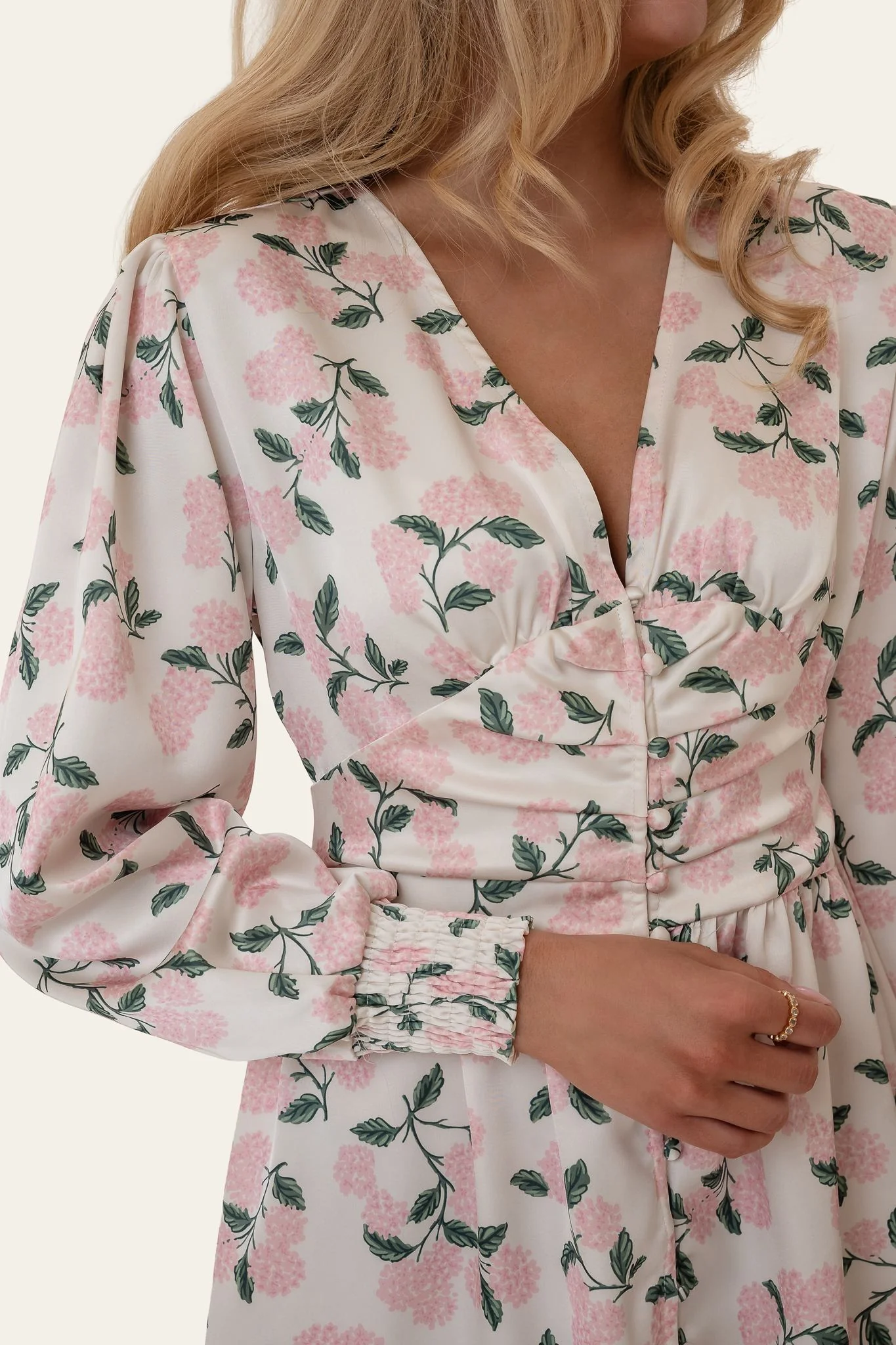 AdelIC Dress - Pink Hydrangea Print - Image 4