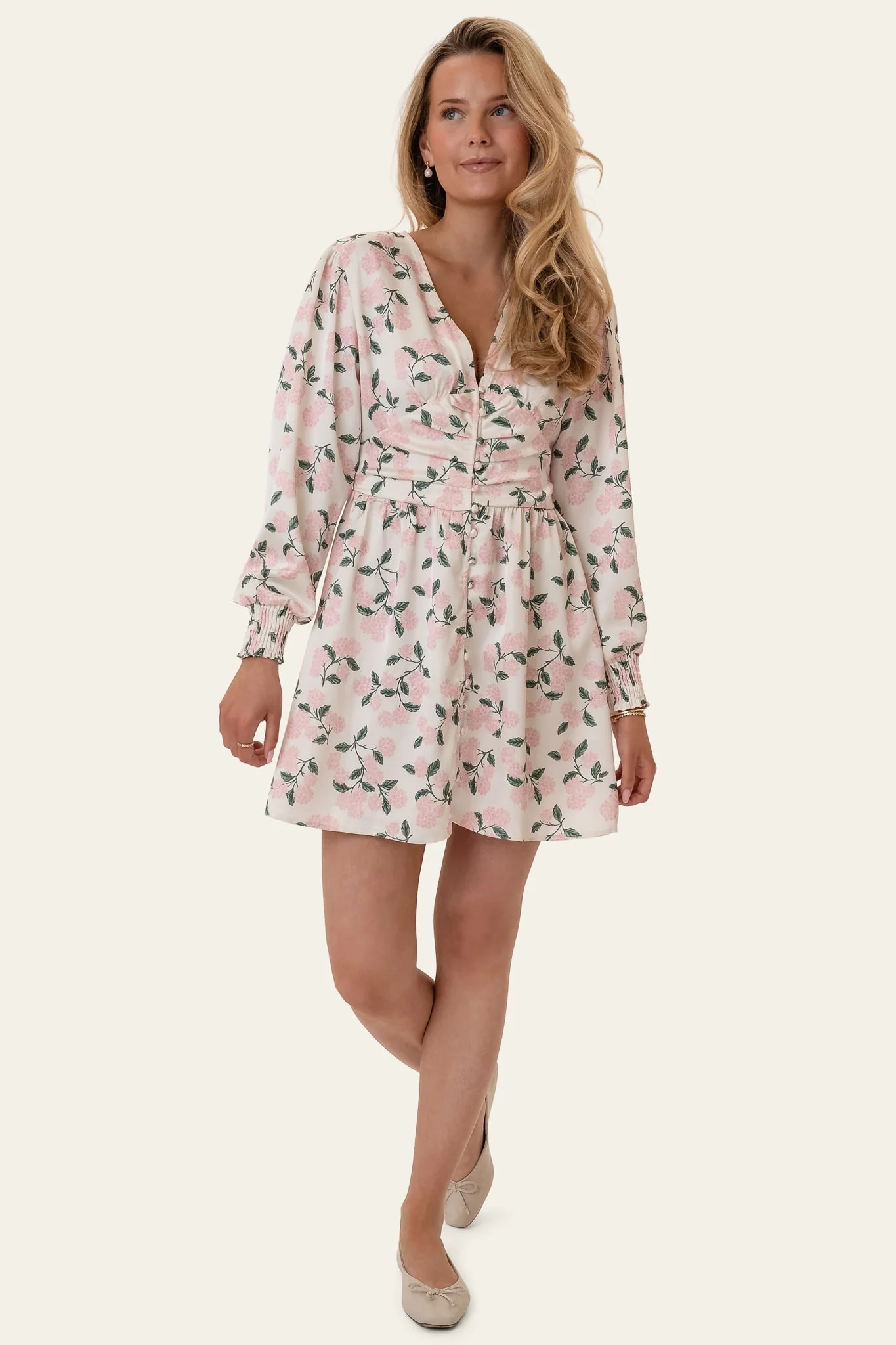AdelIC Dress - Pink Hydrangea Print - Image 6