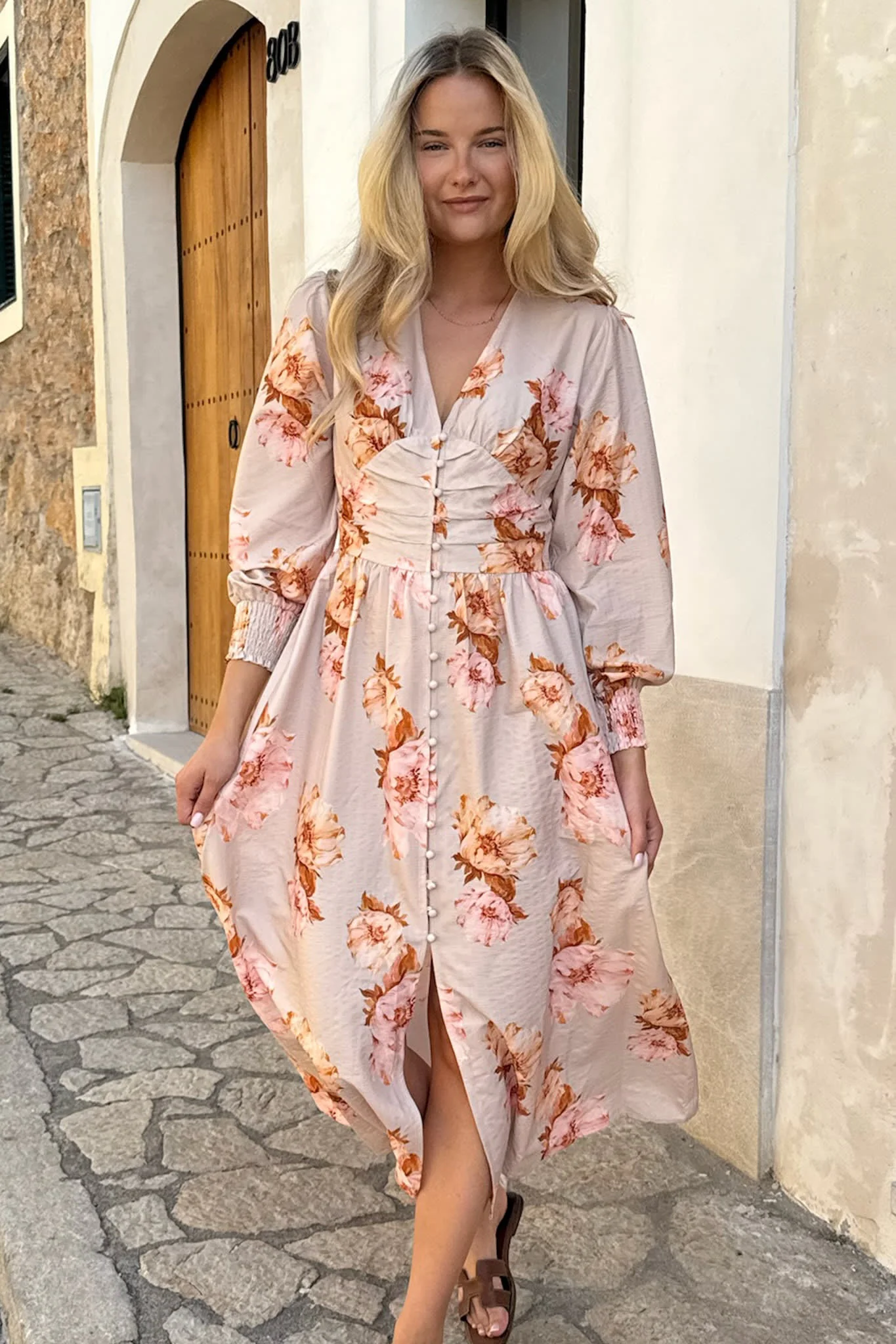 AdelIC Long Dress - Dusty Rose Print - Image 5