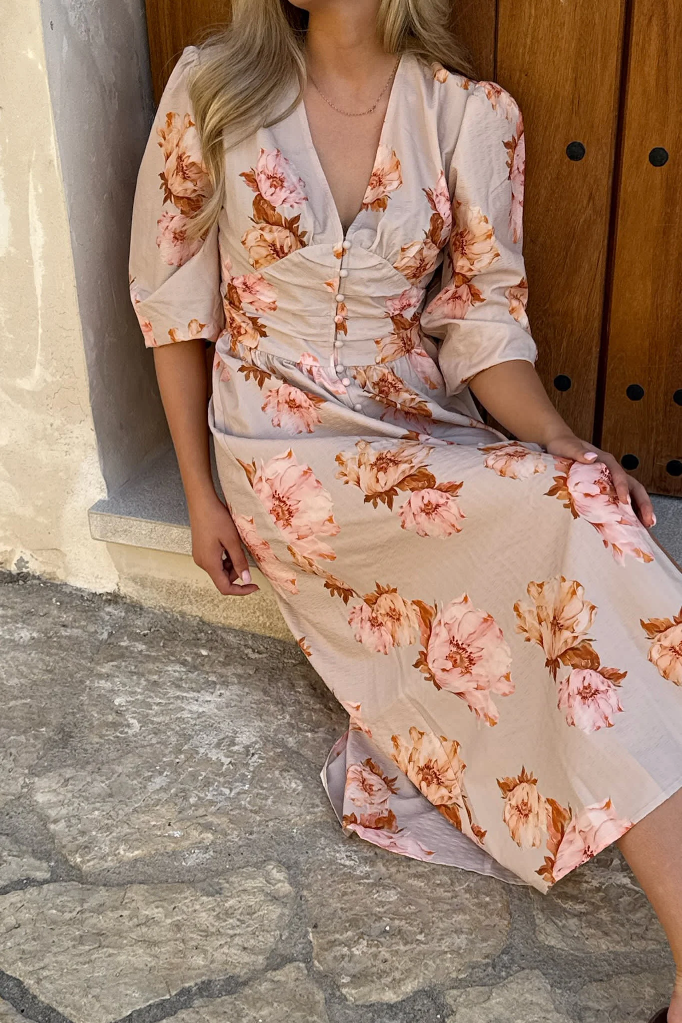AdelIC Long Dress - Dusty Rose Print - Image 6