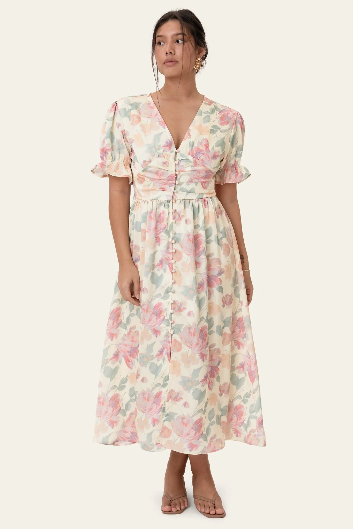 AdelIC Long SS Dress - Pastel Garden - Image 3