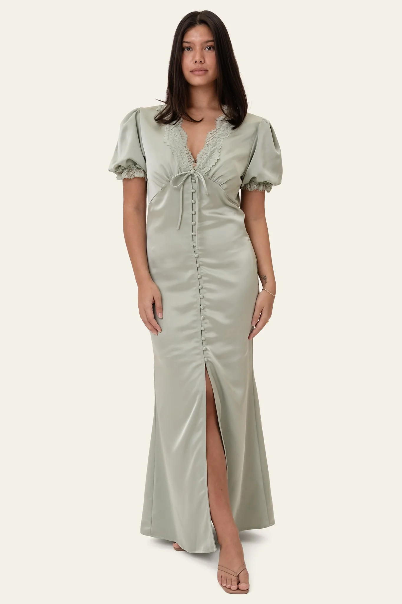 AgneteIC Long Dress - Light Green - Image 6