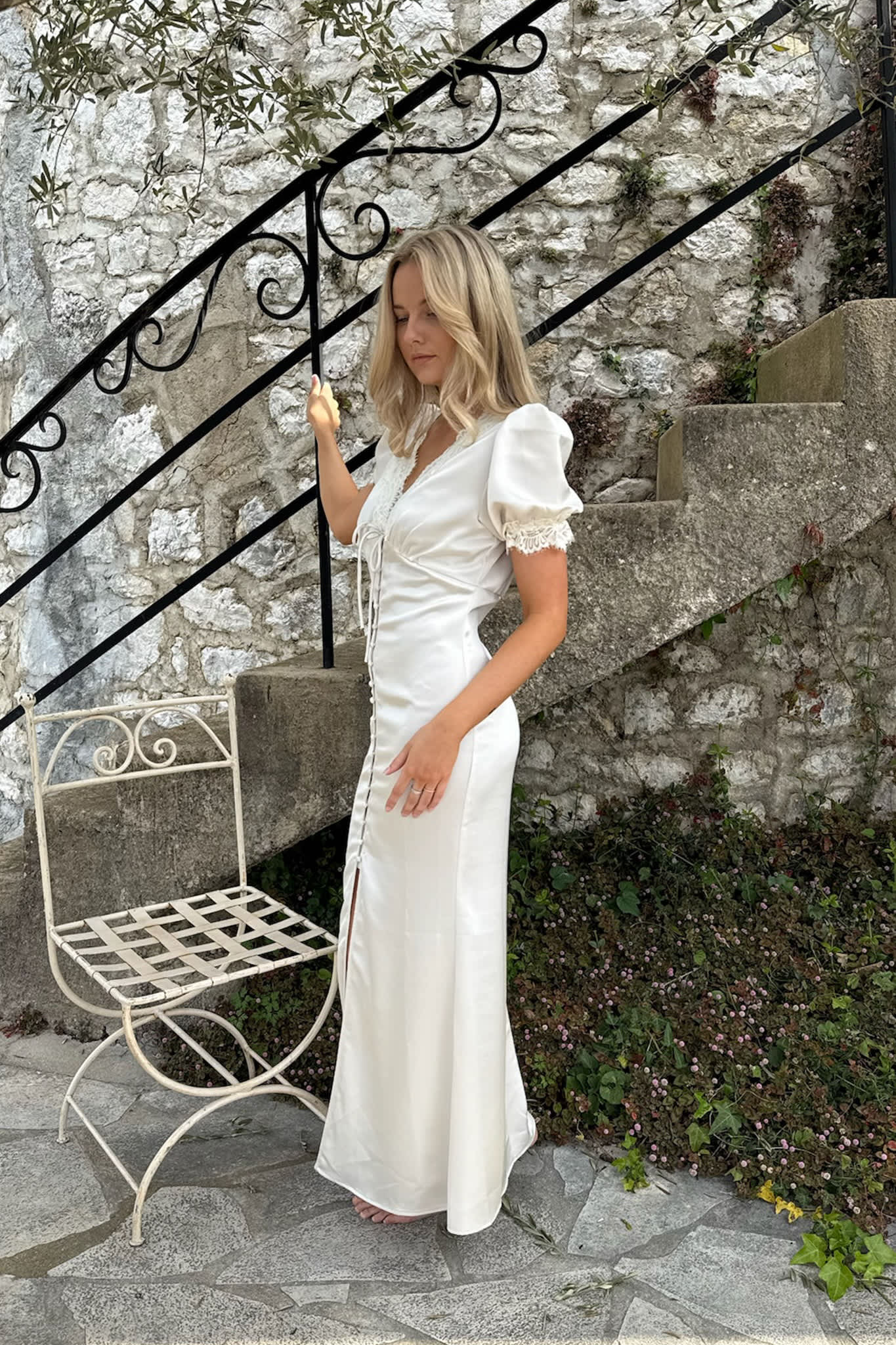 AgneteIC Long Dress - Off White - Image 3