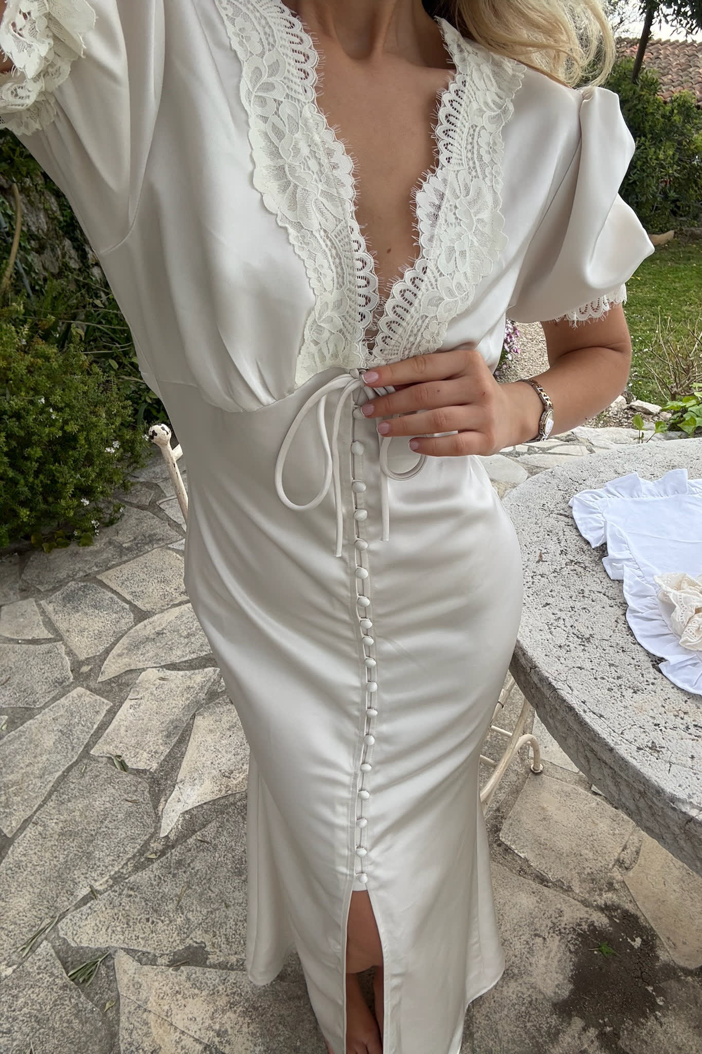AgneteIC Long Dress - Off White - Image 5