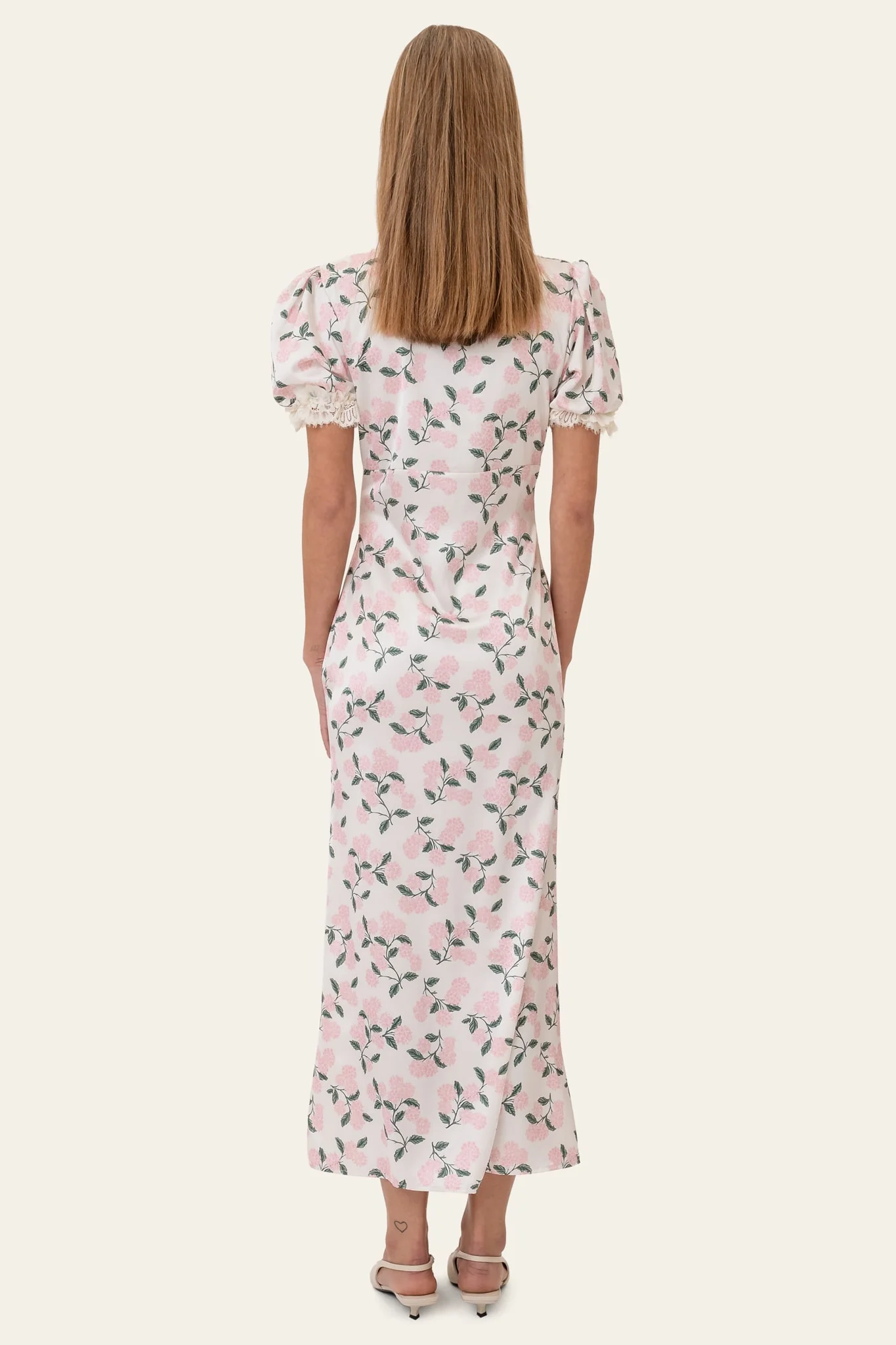 AgneteIC Long Dress - Pink Hydrangea Print - Image 5