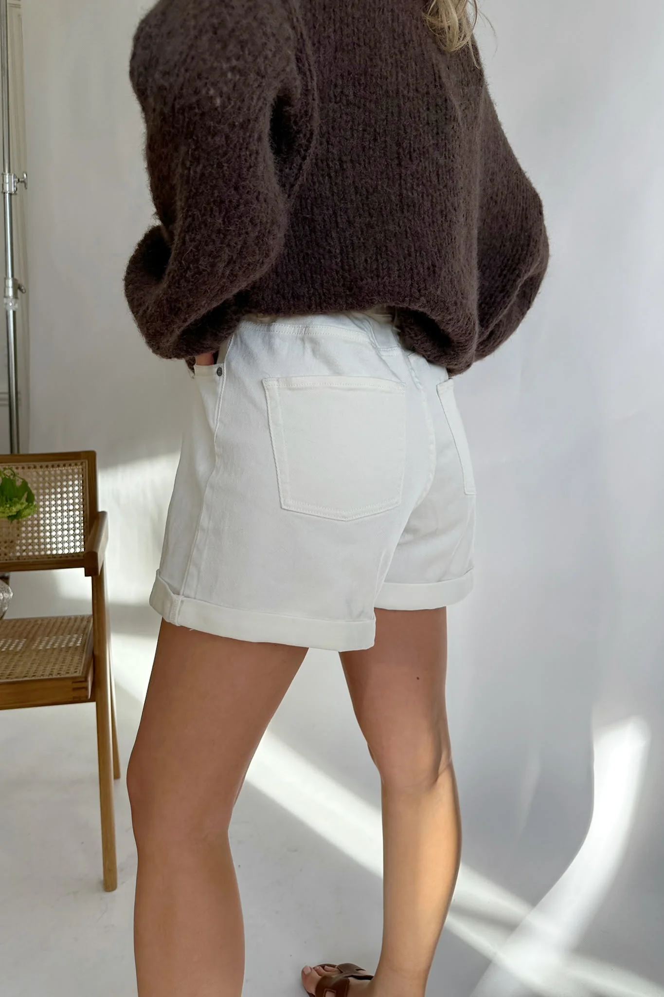 JXAlexa Loose MW Shorts - Ecru - Image 2