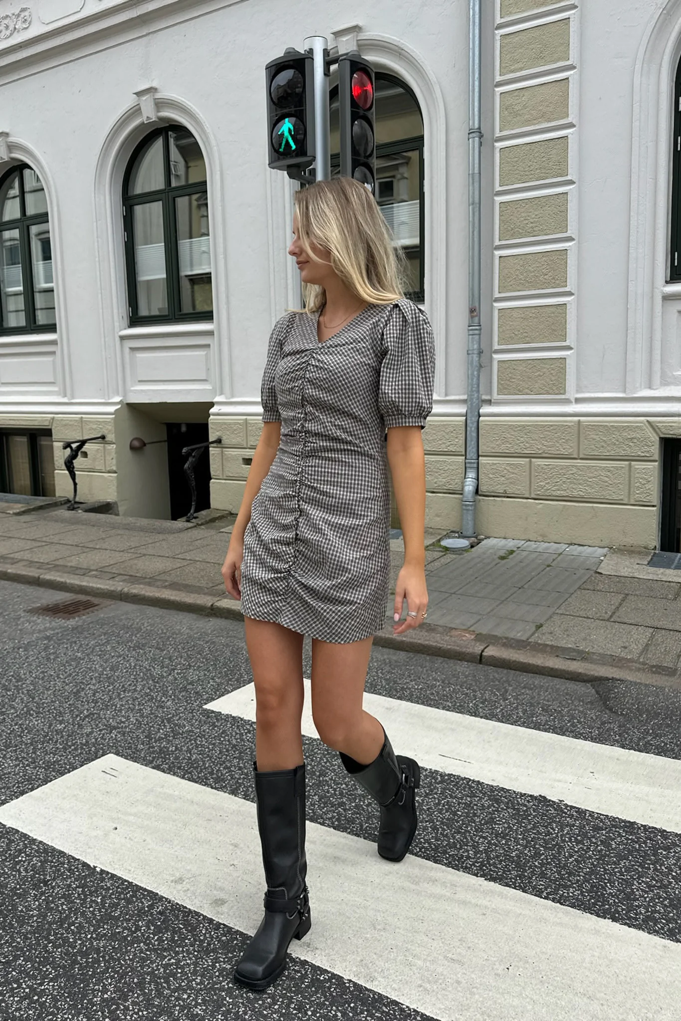 AliceIC Dress - Black Small Checks - Image 5