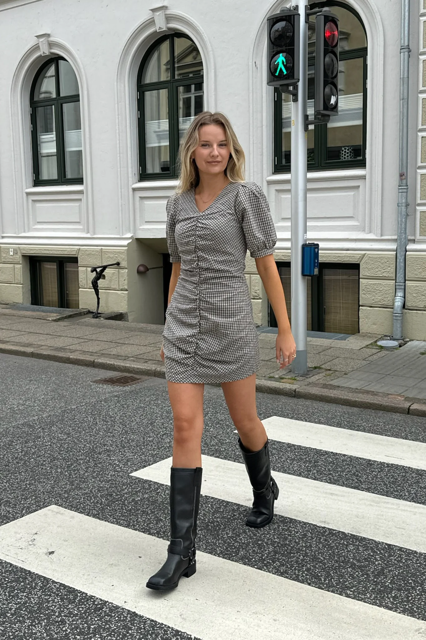 AliceIC Dress - Black Small Checks - Image 7