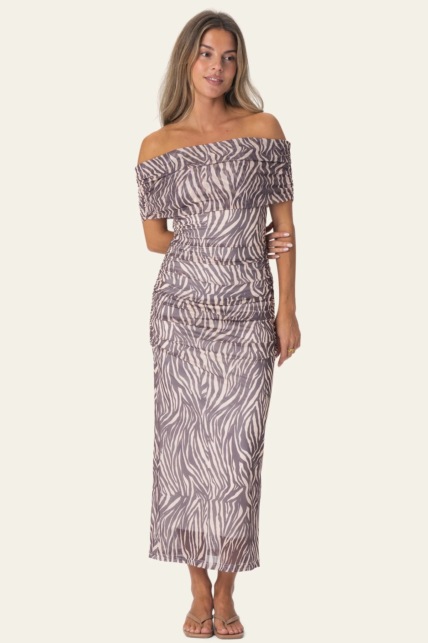 AmiraIC Mesh Dress - Brown Zebra