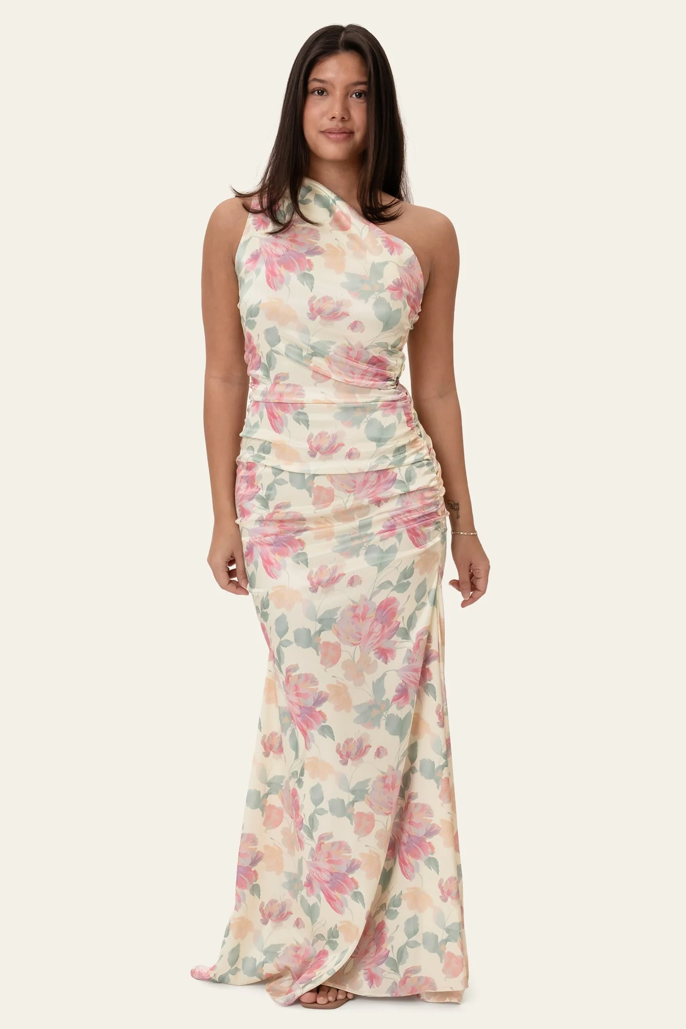 AndreaIC Satin Dress - Pastel Garden