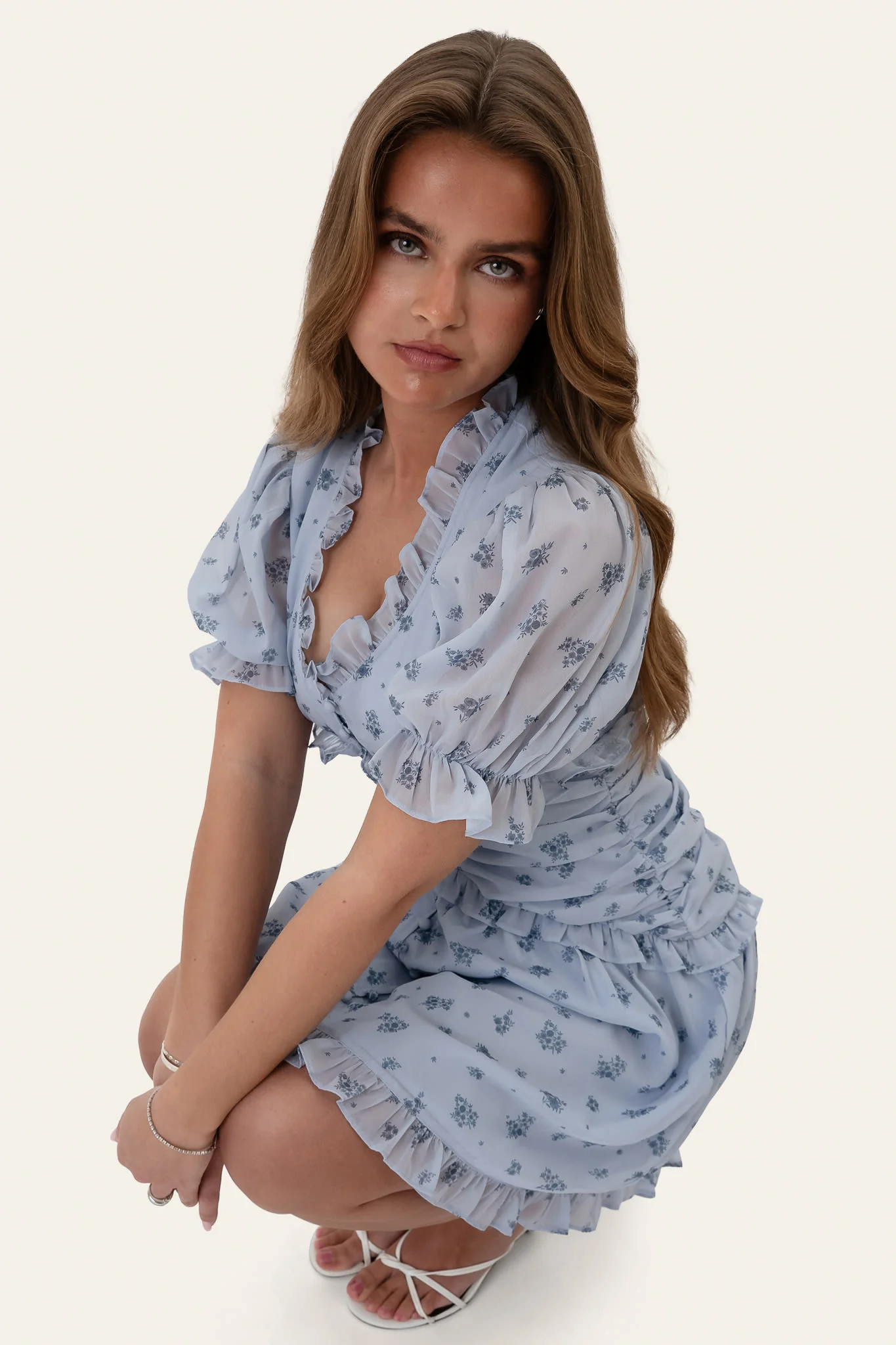 ArielIC Dress - Blue Flower Print - Image 5