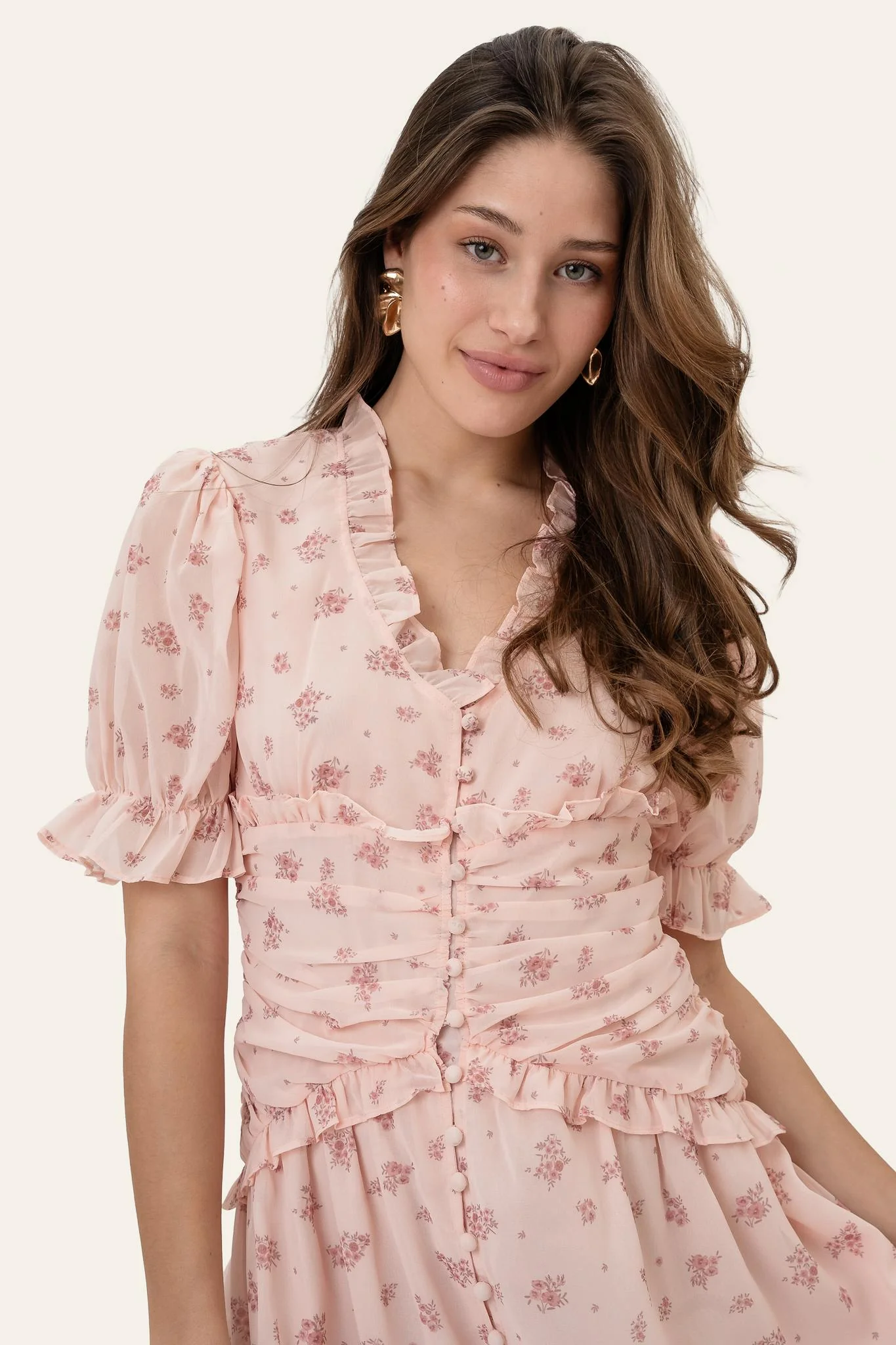 ArielIC Dress - Pink Flower Print - Image 5