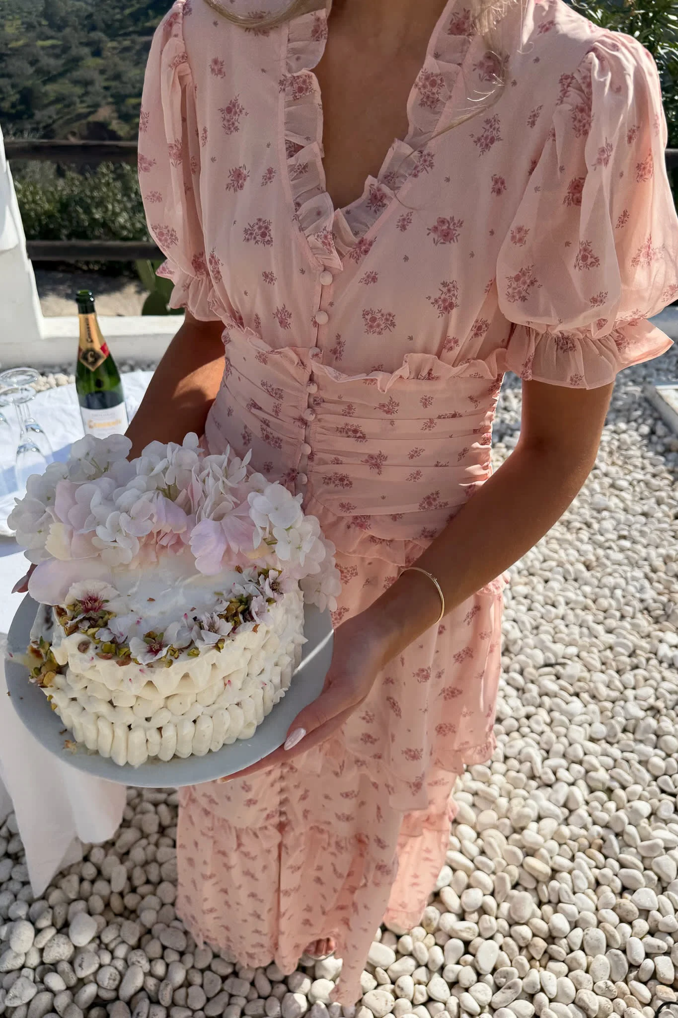ArielIC Long Dress - Pink Flower Print - Image 7