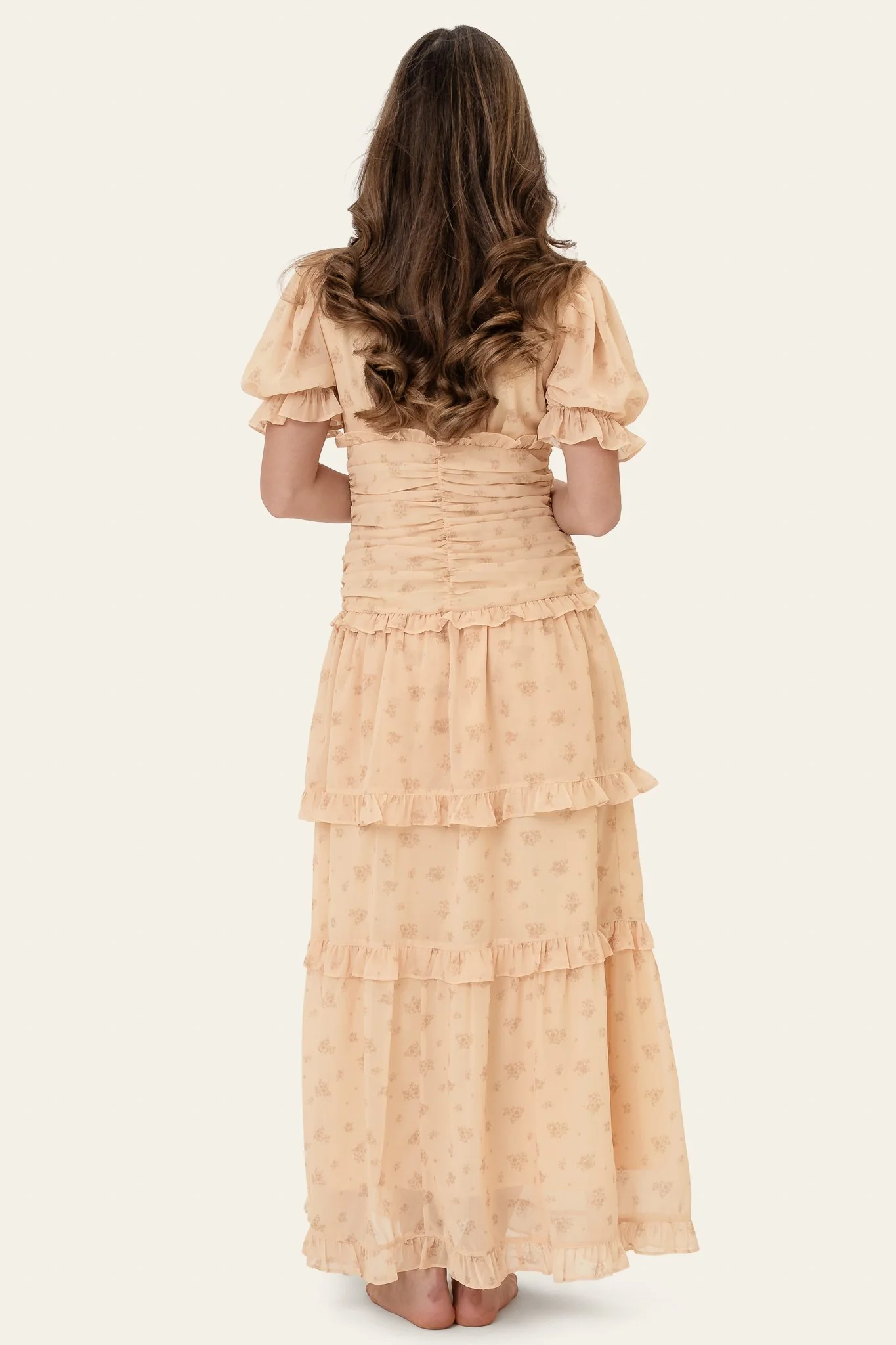 ArielIC Long Dress - Yellow Flower Print - Image 4