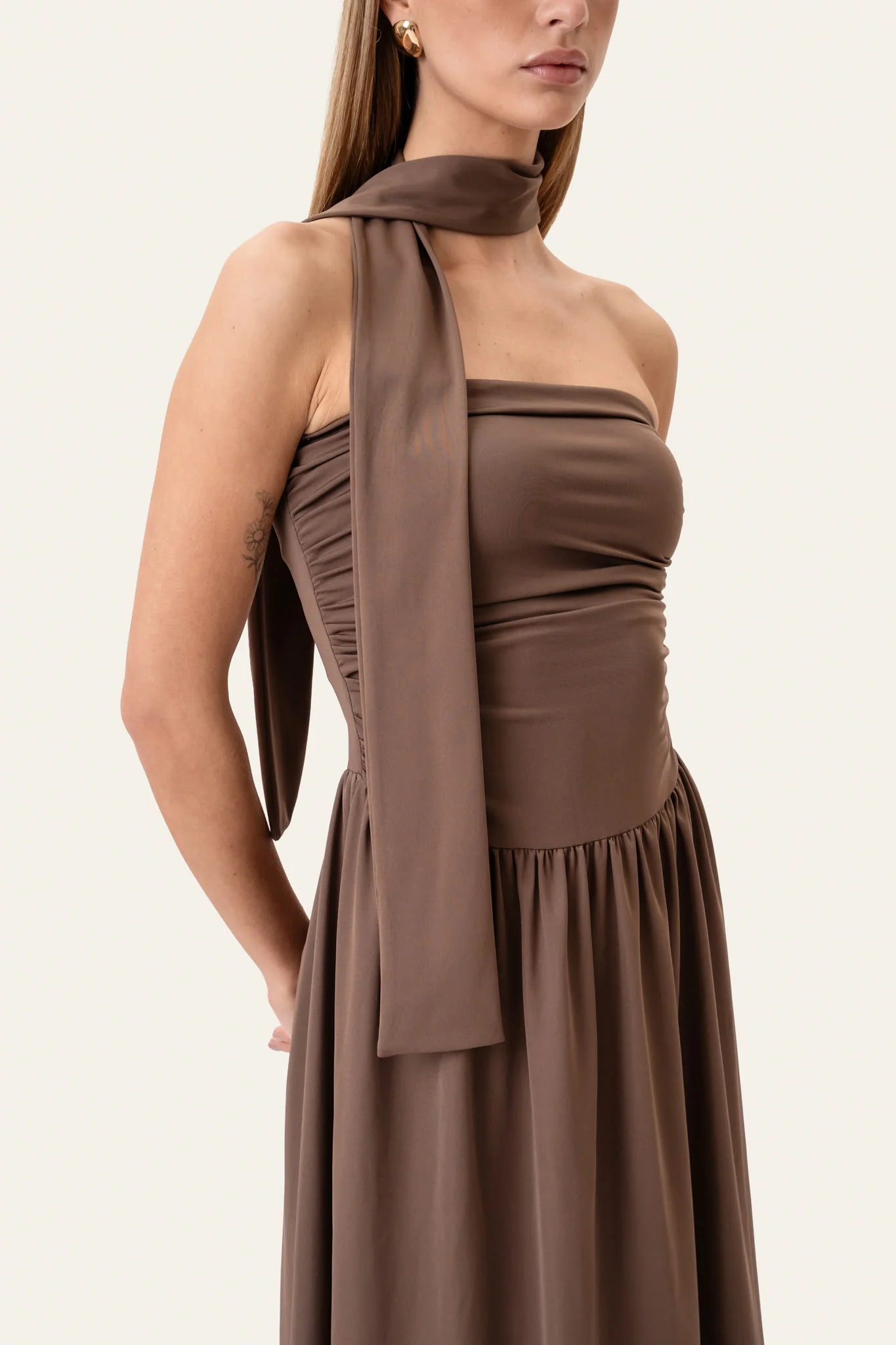 AstridIC Long Dress - Dark Brown - Image 3