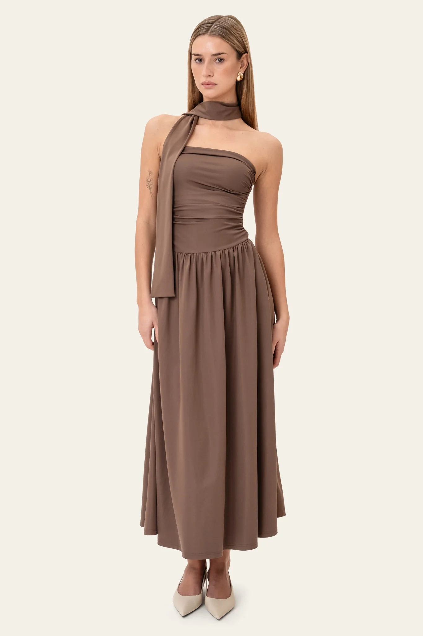 AstridIC Long Dress - Dark Brown - Image 5