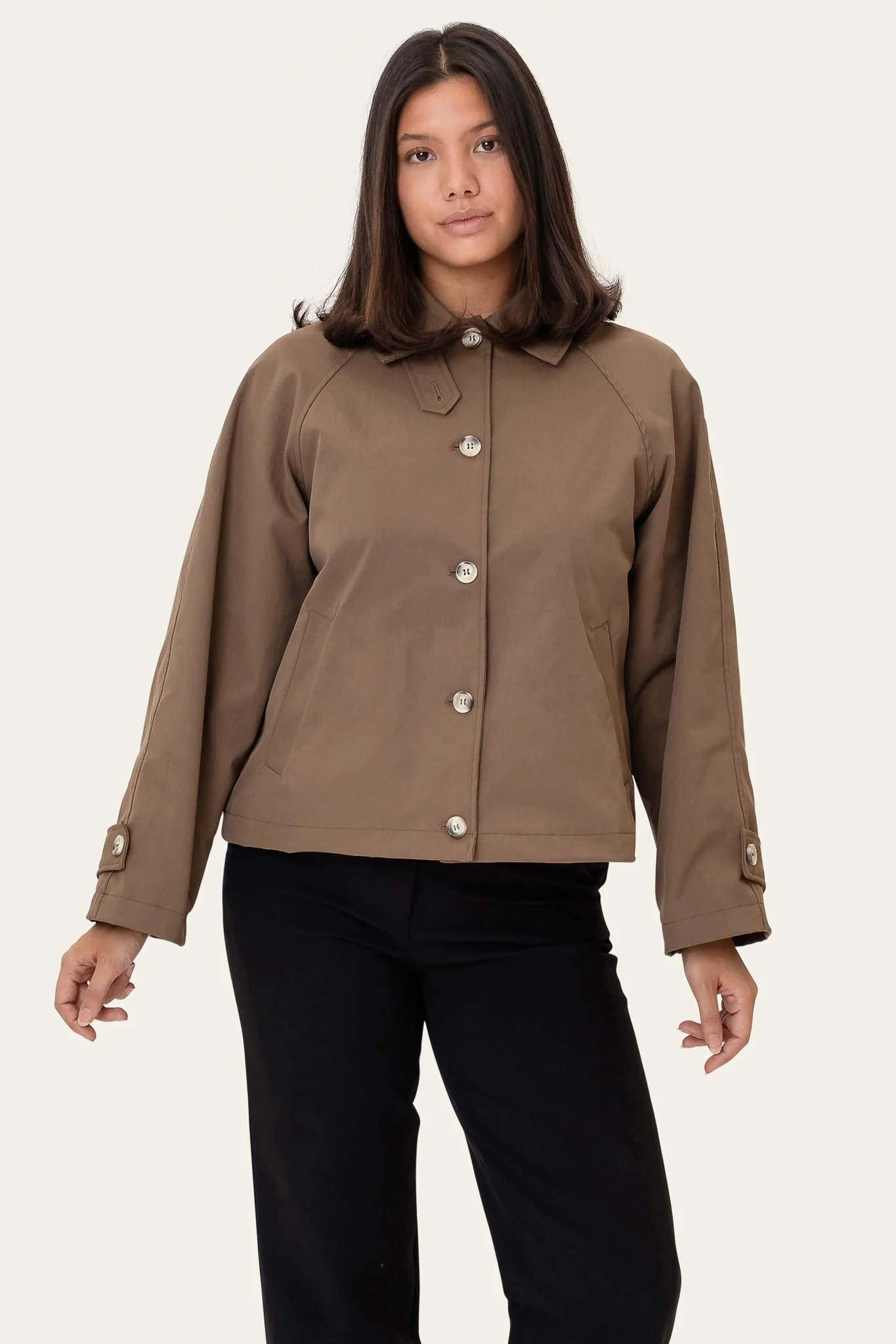 AvaIC Short Trenchcoat - Dark Brown - Image 4