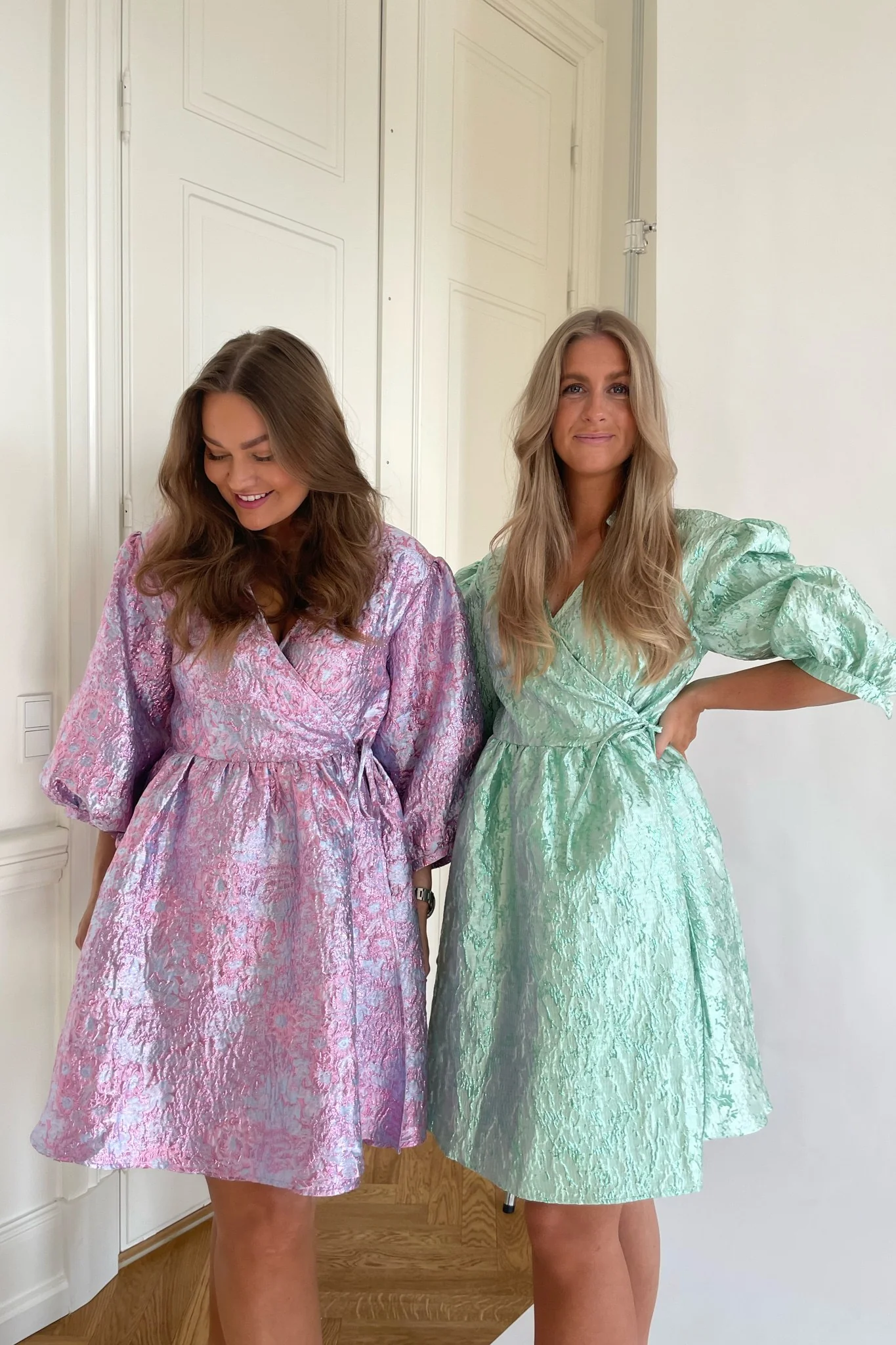 Noella Aya Jacquard Dress - Lilac Jacquard - Image 4