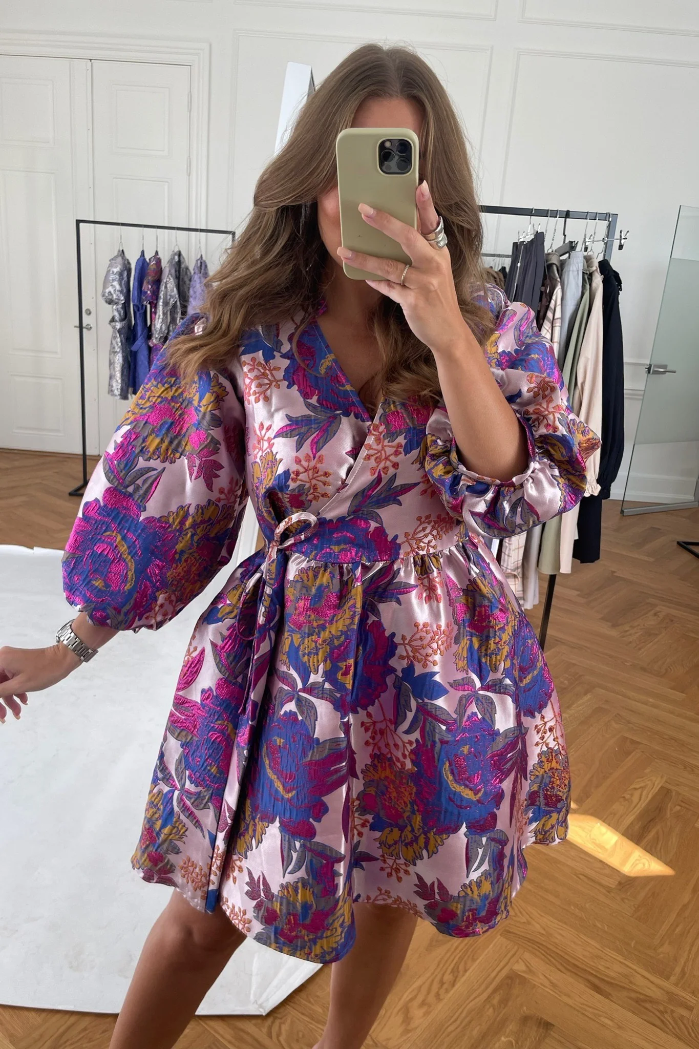 Noella Aya Wrap Dress - Fuchsia Mix - Image 3
