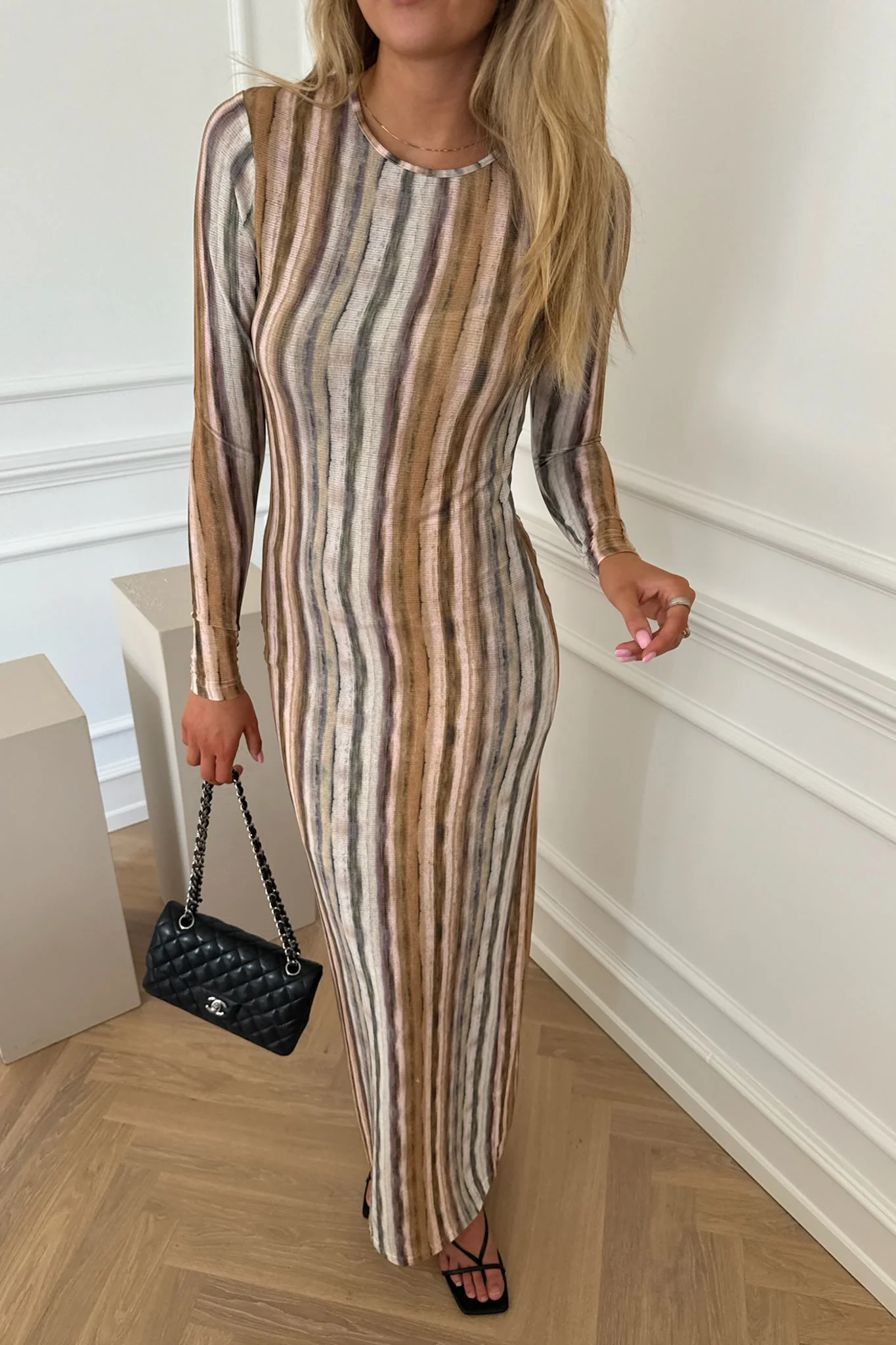 AyaIC Long Dress - Orange Multi Print - Image 2