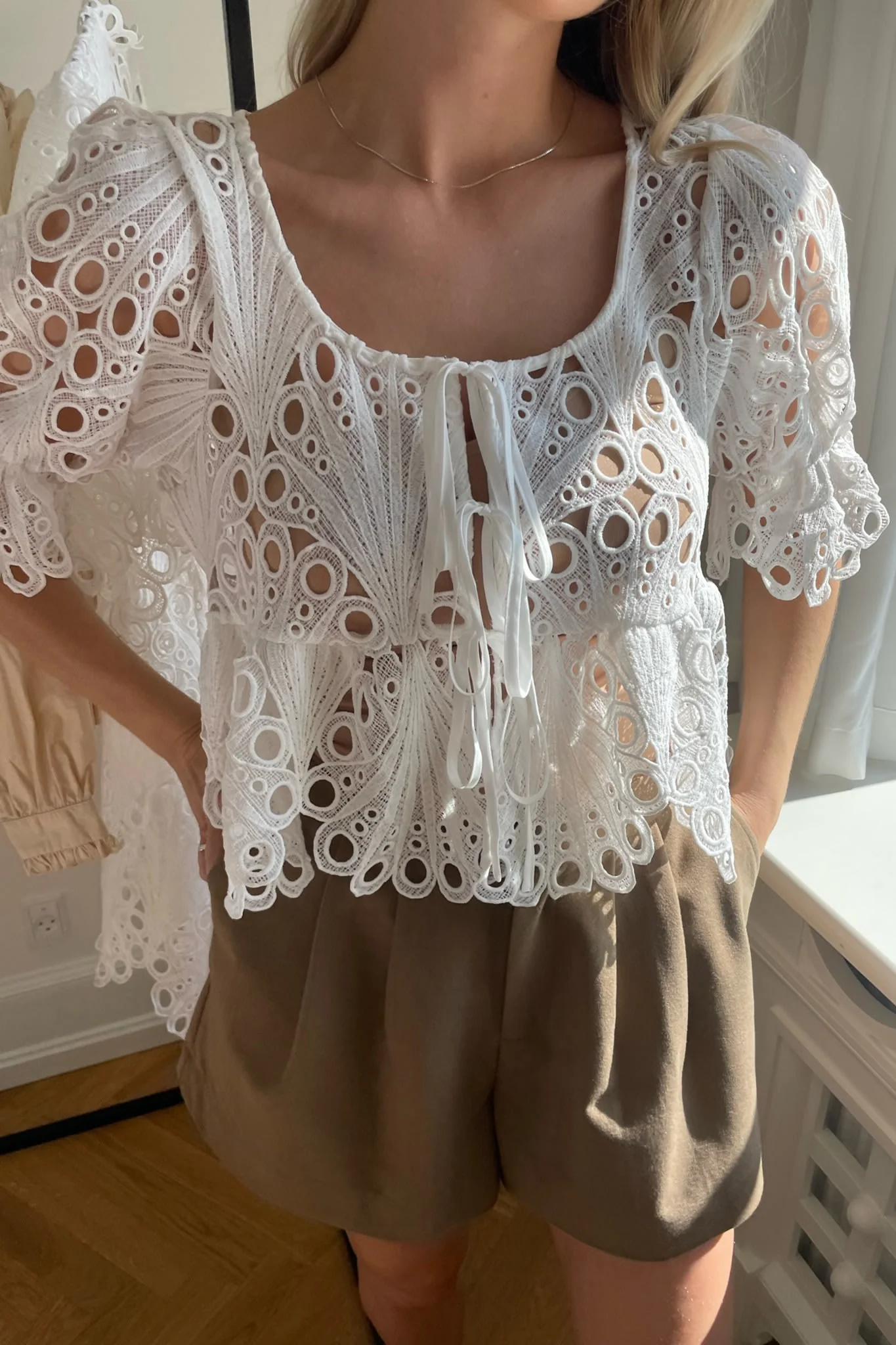 BellaIC Tie Top - White - Image 4
