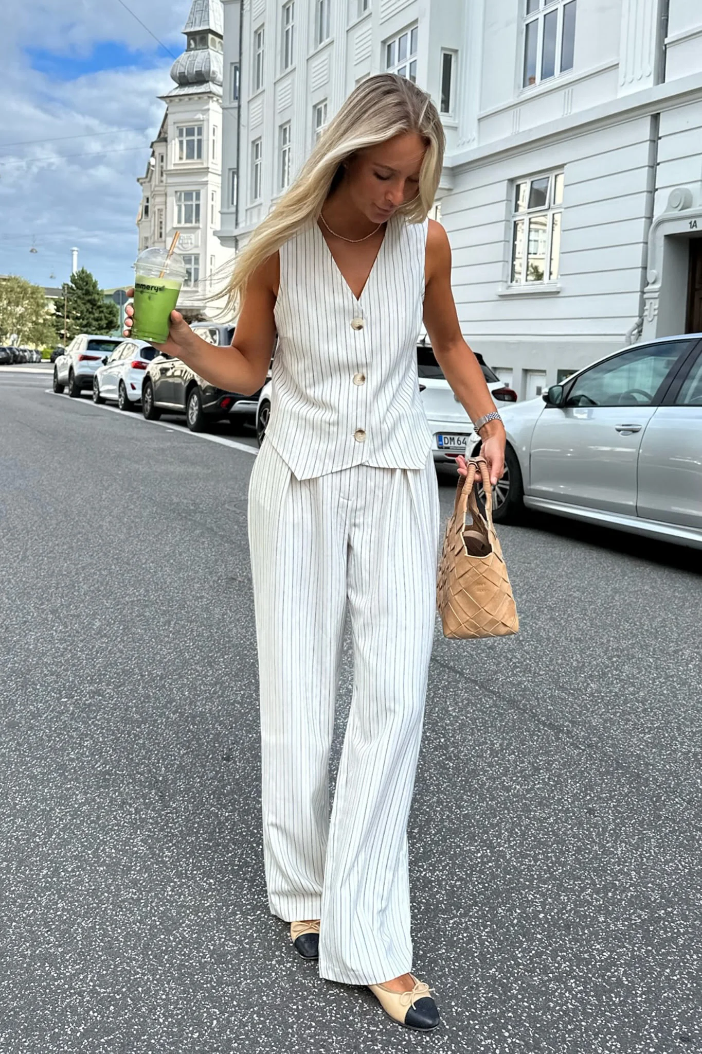 CelinaIC Vest - White/Black Pinstripe - Image 2