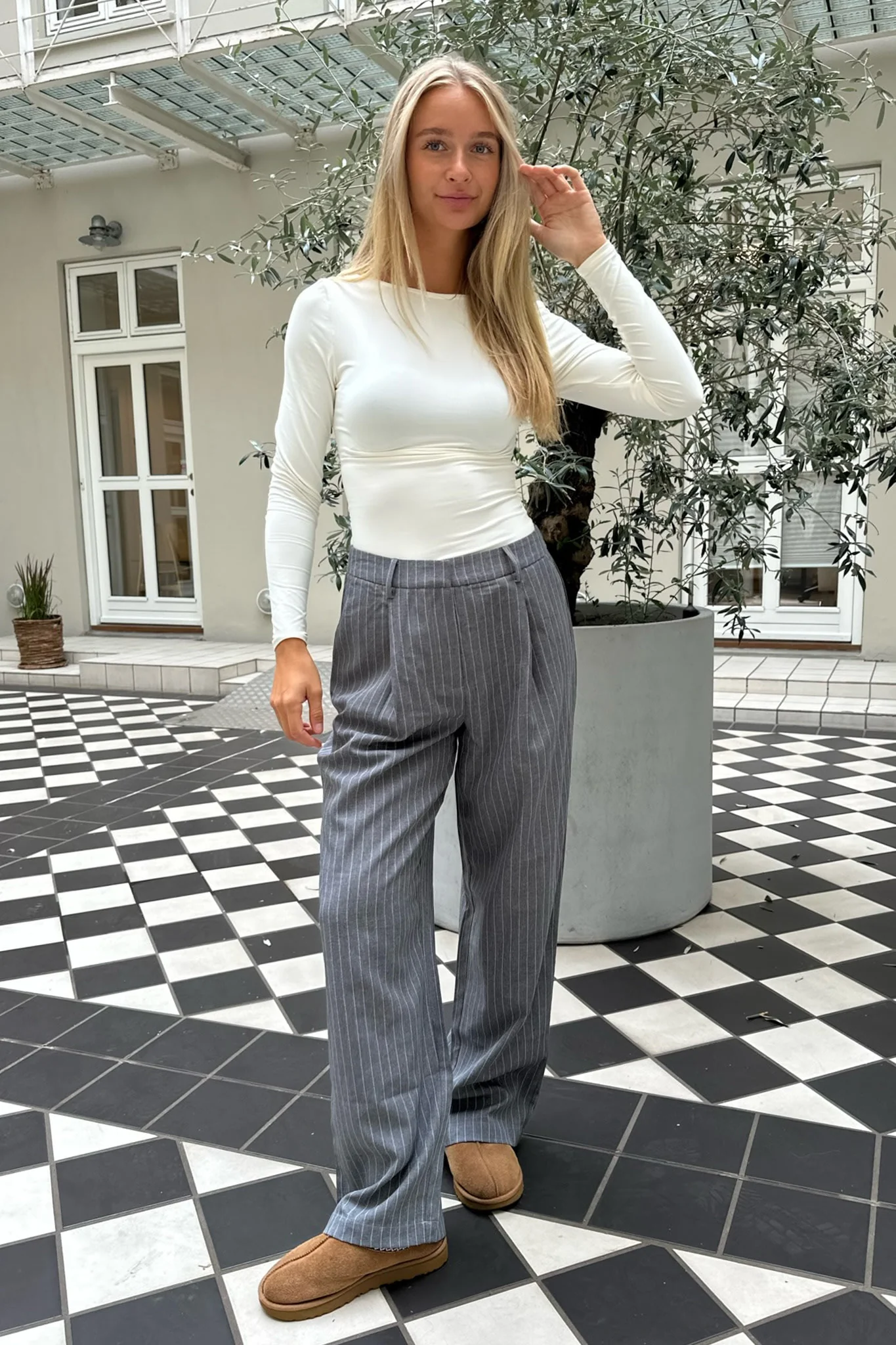 CelinaIC Pants - Grey Pinstripe - Image 6
