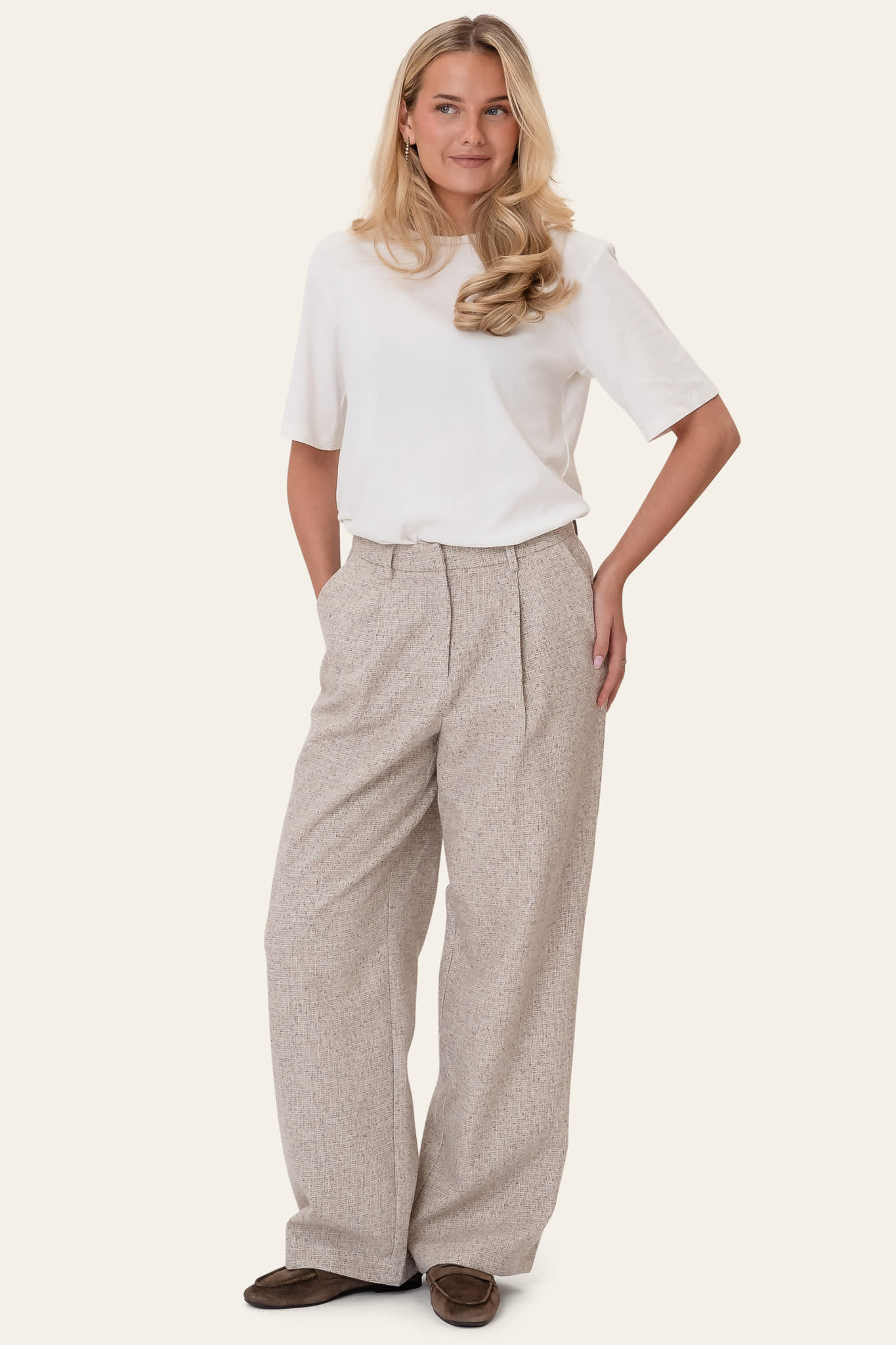 CelinaIC Pants - Beige Melange