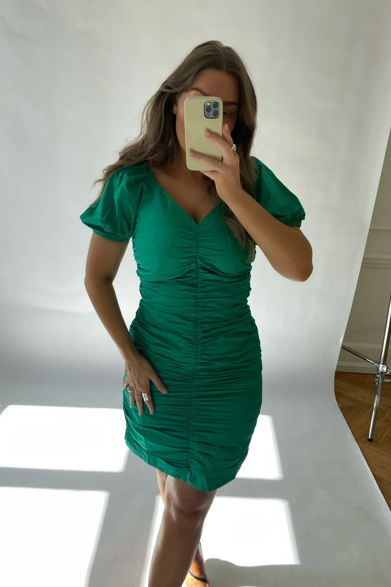 JDYCuba SS Ruching Dress - Viridis