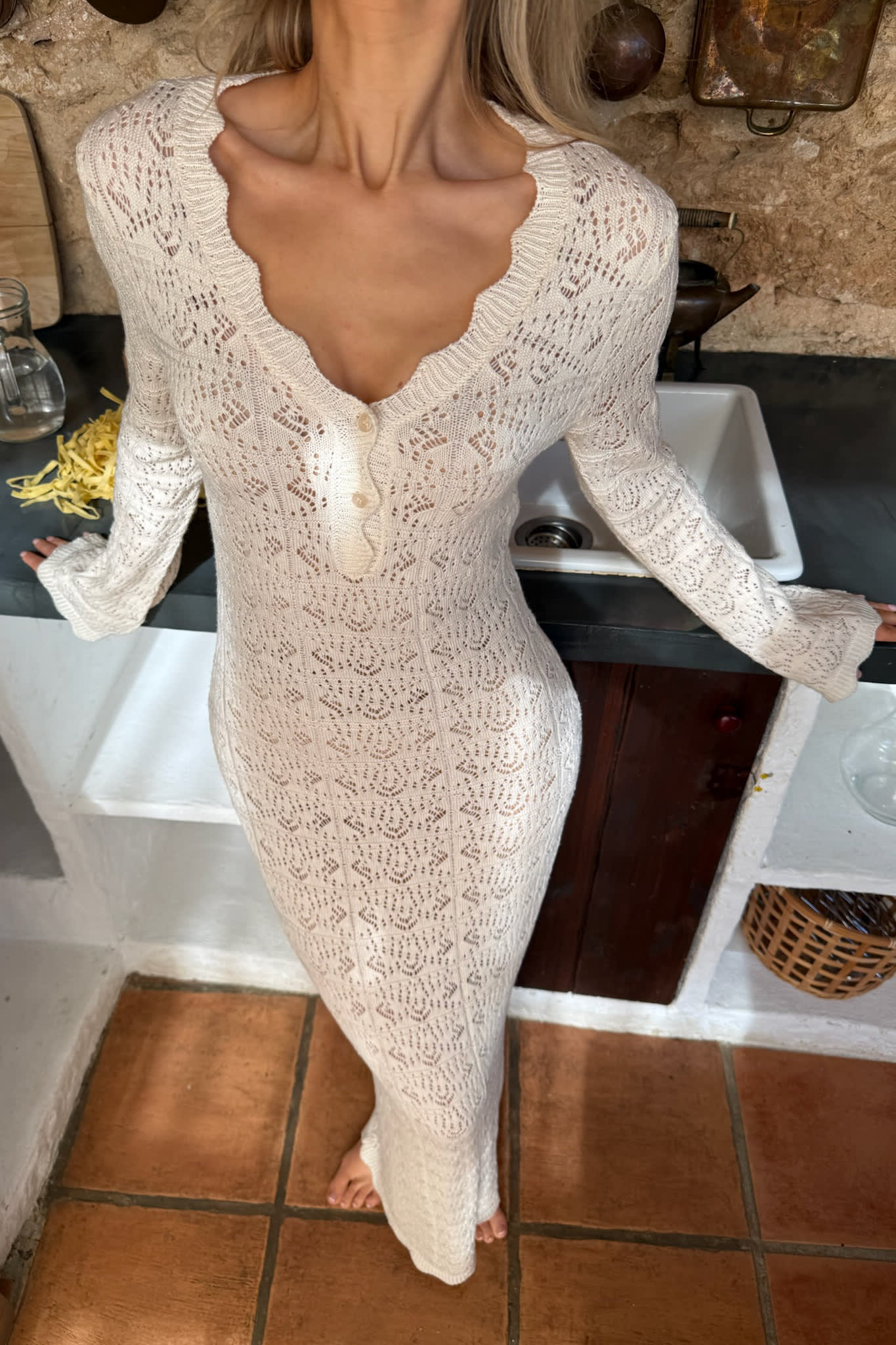 DagmarIC Maxi Dress - Off White - Image 8