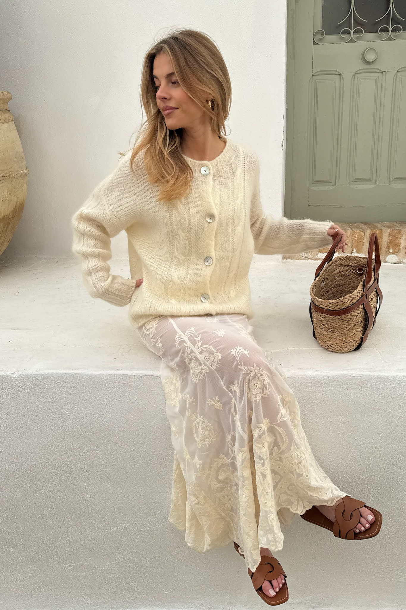 DitteIC Cardigan - White - Image 6