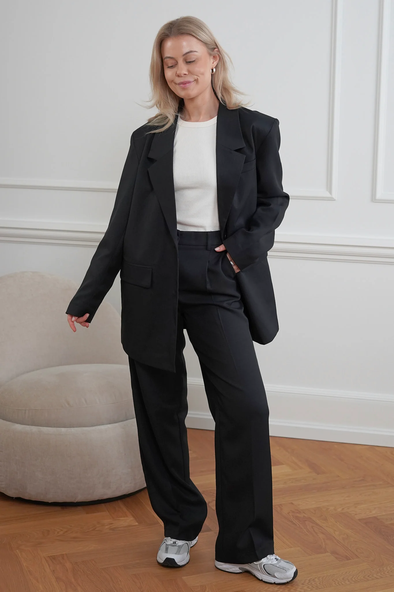 NMDrewie HW Straight Pants - Black