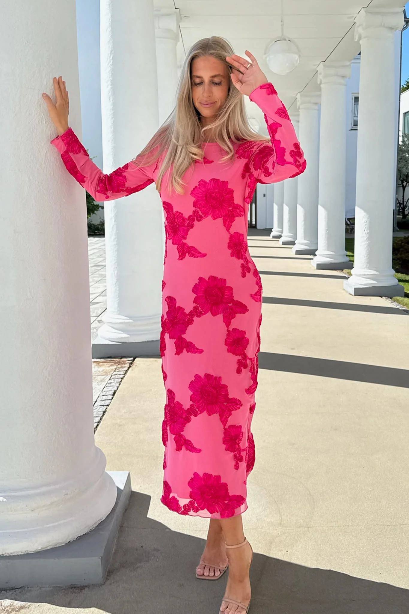 EliseIC Mesh Dress - Fuchsia Pink Flower