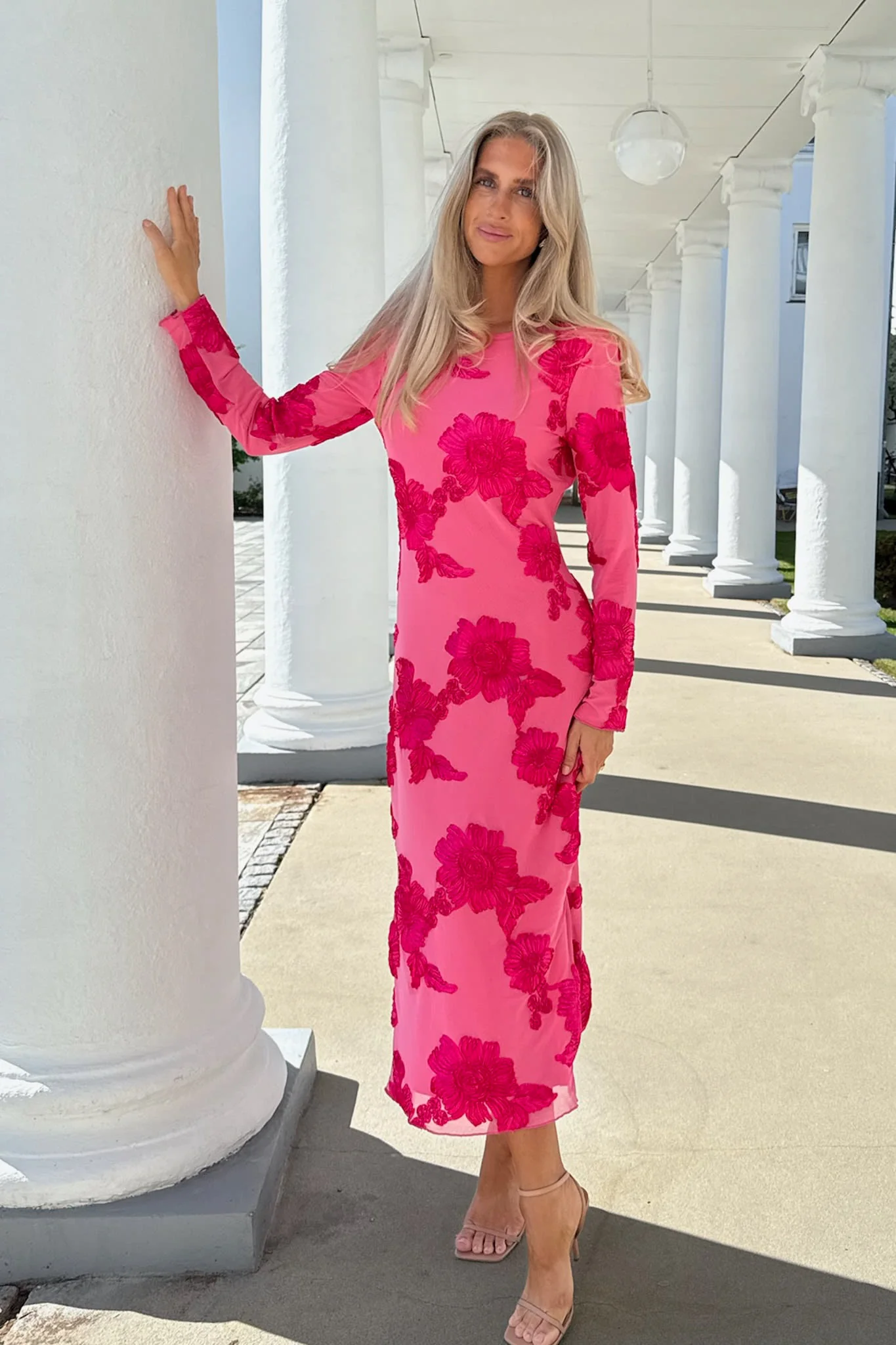 EliseIC Mesh Dress - Fuchsia Pink Flower - Image 4
