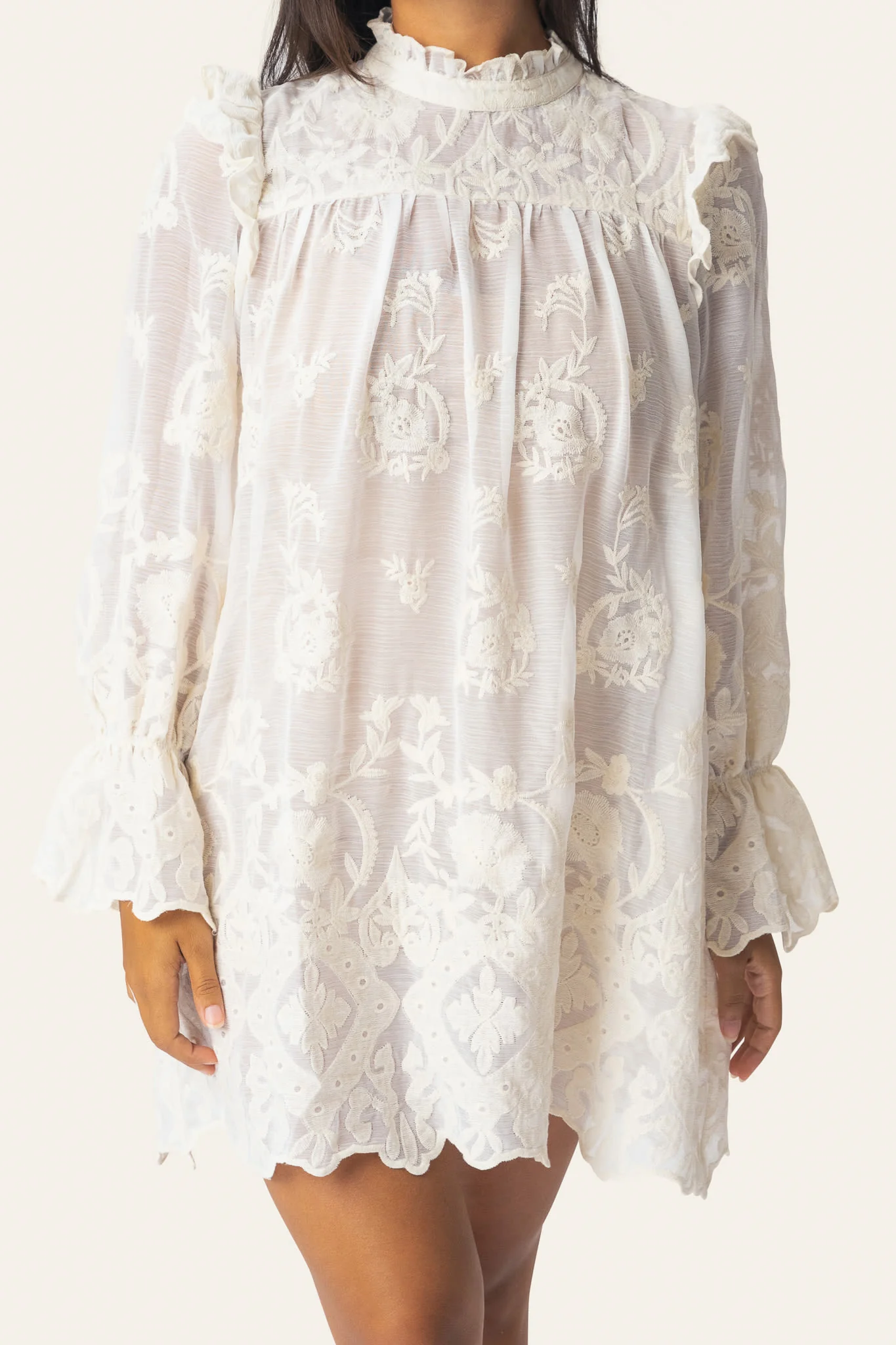 EllinorIC Lace Dress - Vintage White - Image 2
