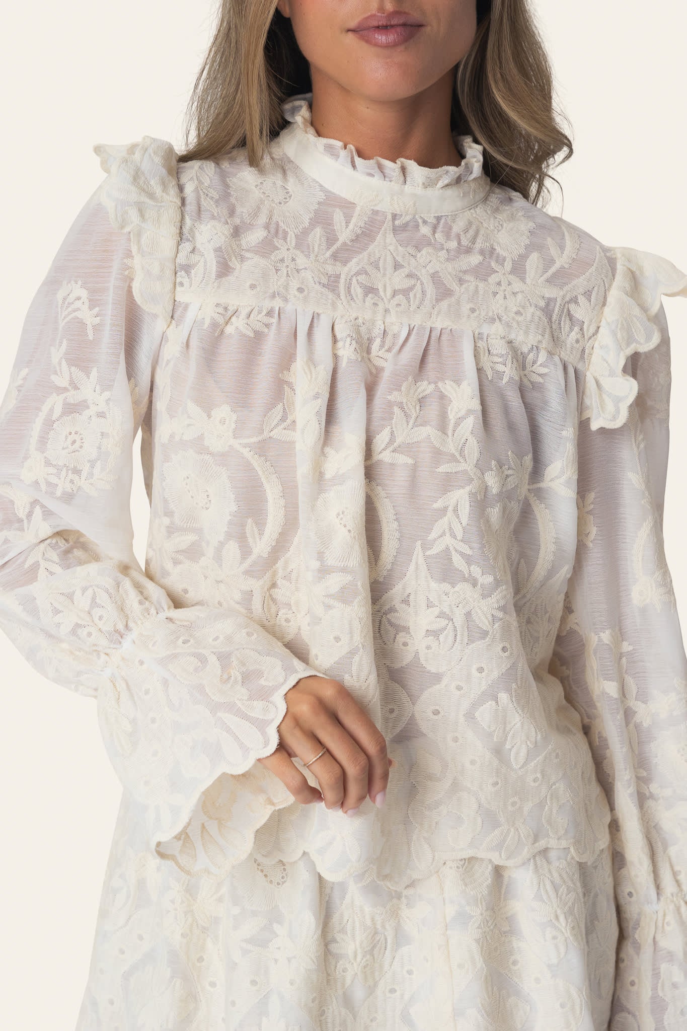EllinorIC Lace Shirt - Vintage White