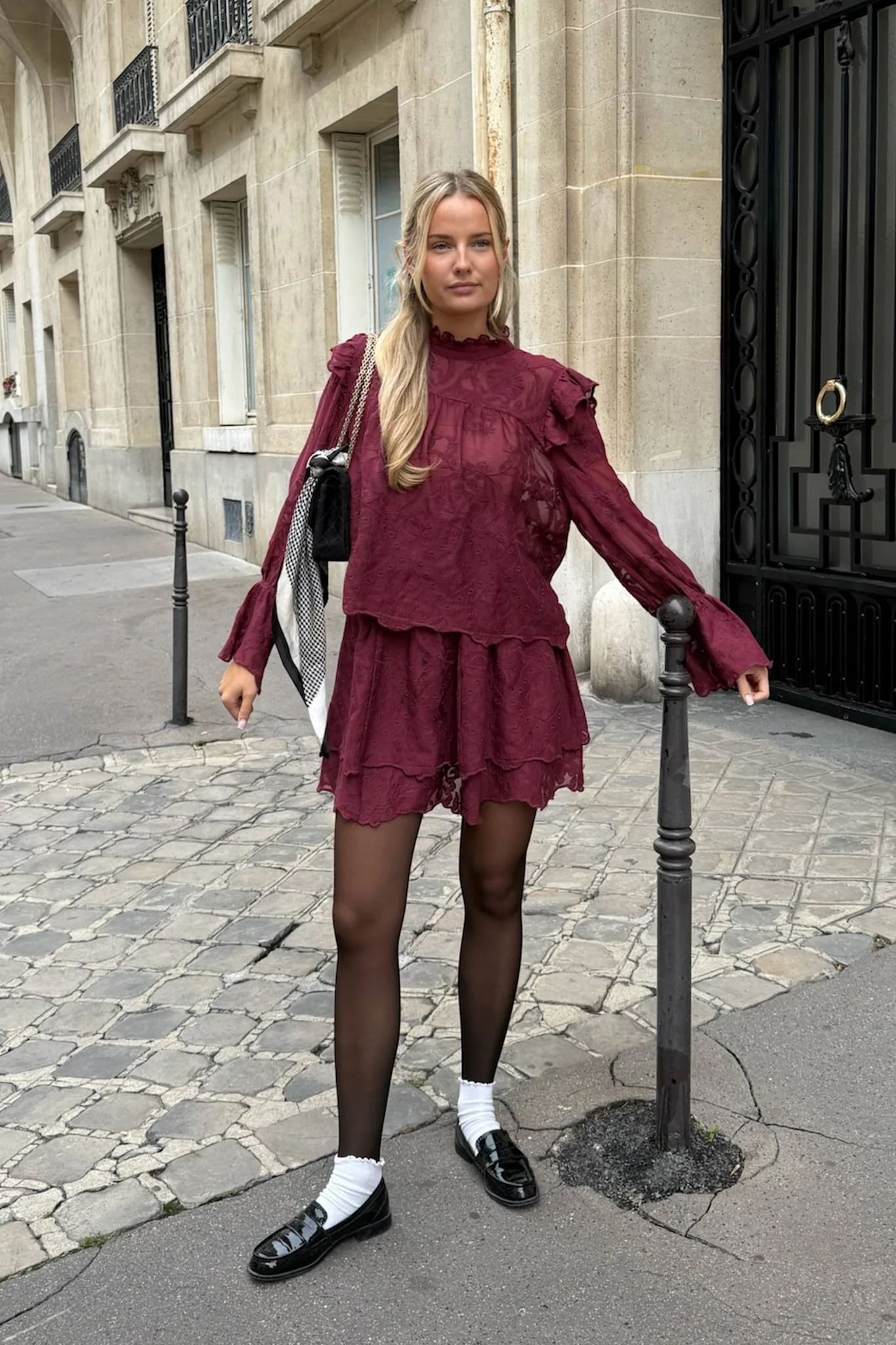 EllinorIC Lace Mini Skirt - Vintage Bordeaux