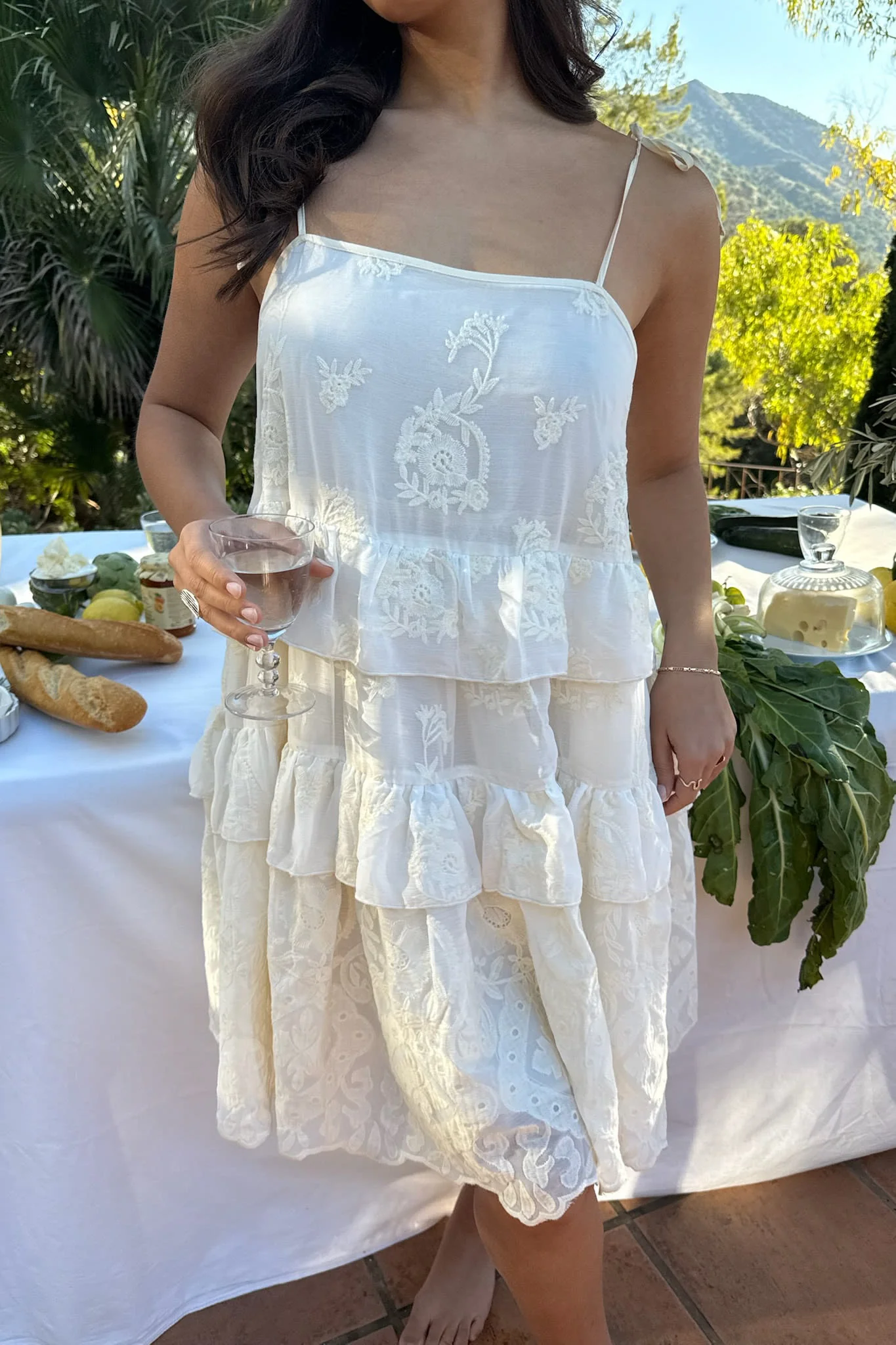 EllinorIC Lace Strap Dress - Vintage White - Image 3