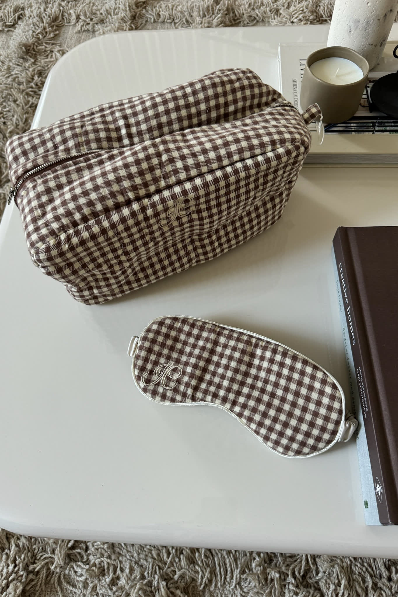 EmilieIC Sleeping Mask - Beige Checks - Image 6