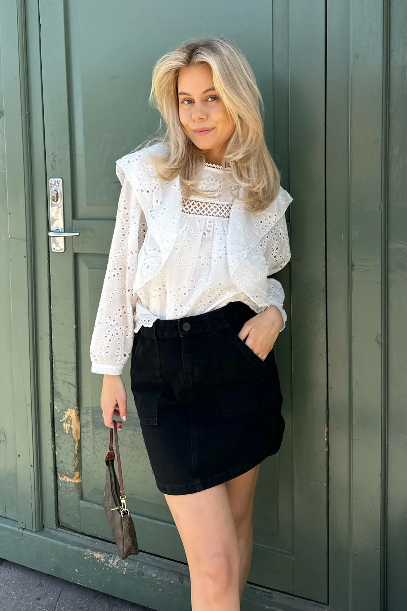 NMEmily Cardonna Hw Cargo Skirt - Black Denim - Image 2