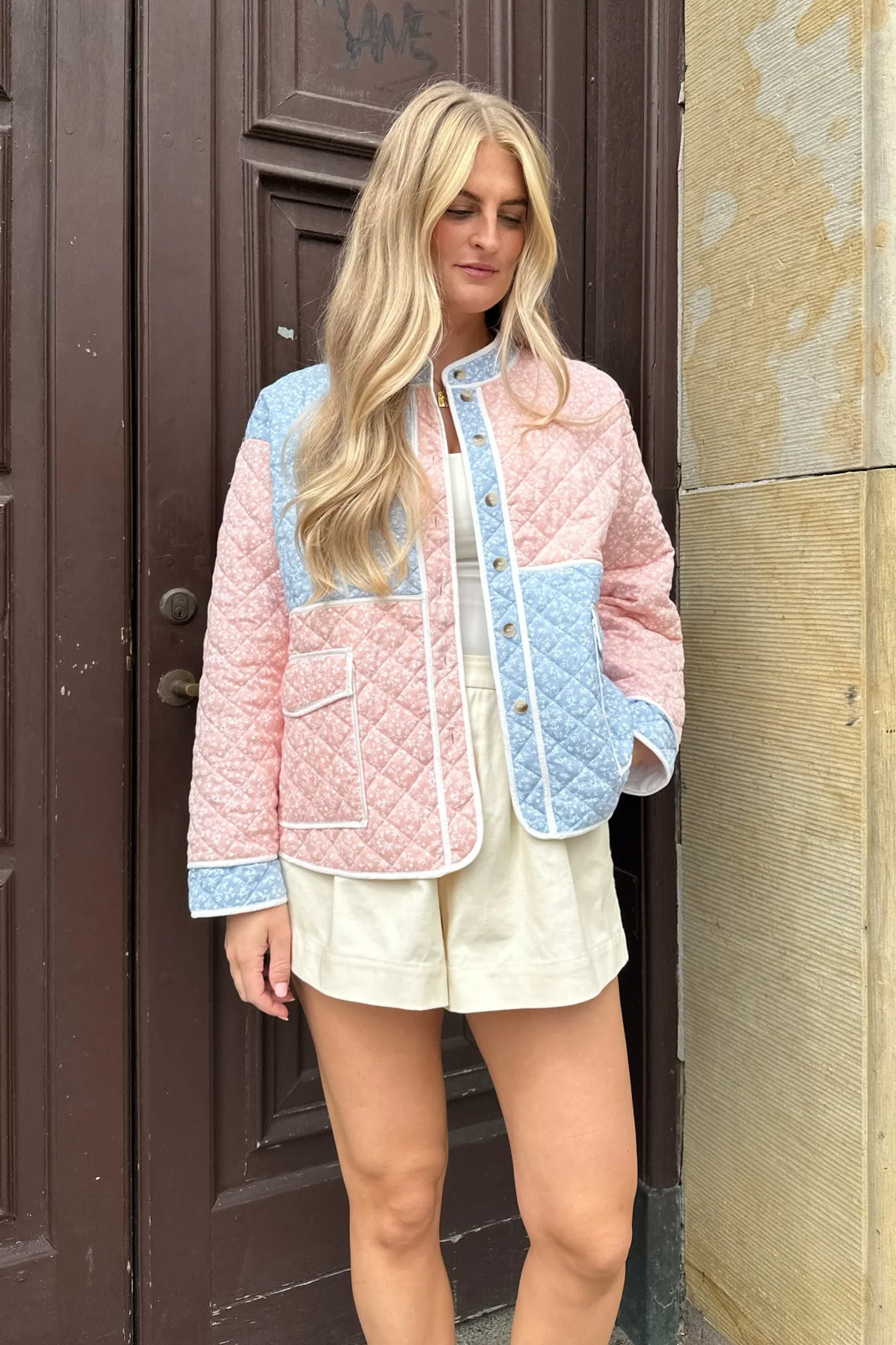 EmmyIC Quilted Jacket - Light Blue Pink - Image 3
