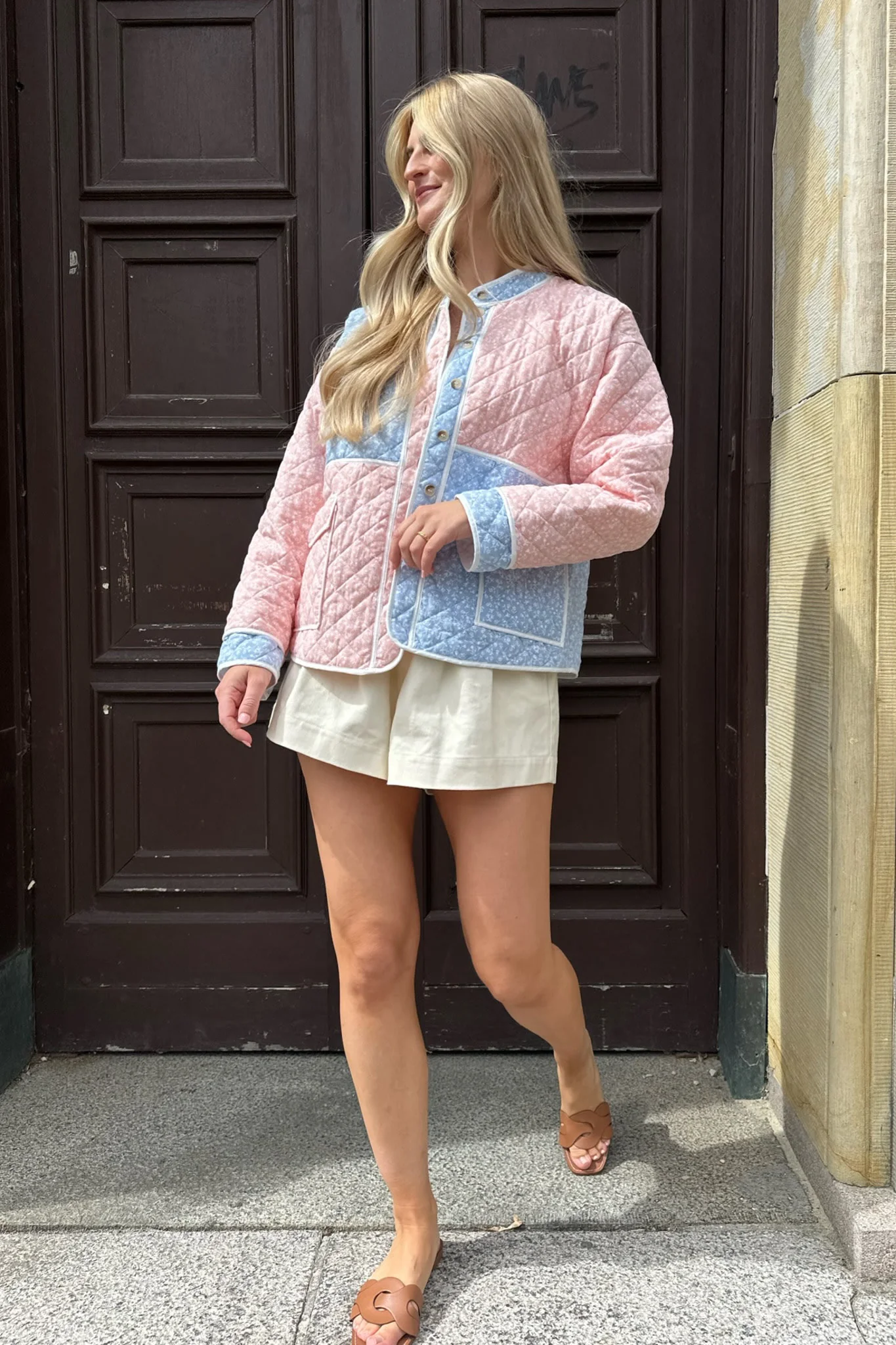 EmmyIC Quilted Jacket - Light Blue Pink - Image 4