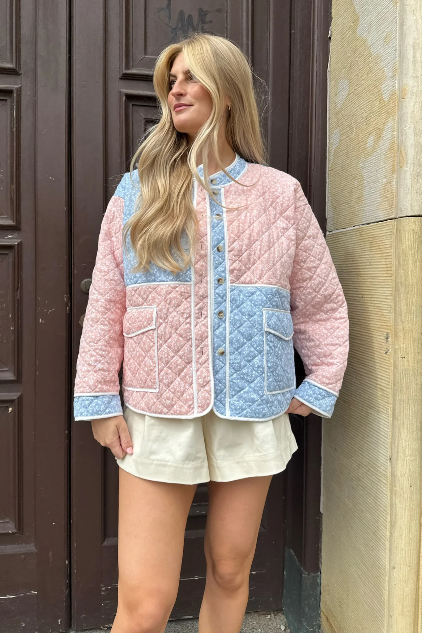 EmmyIC Quilted Jacket - Light Blue Pink - Image 5