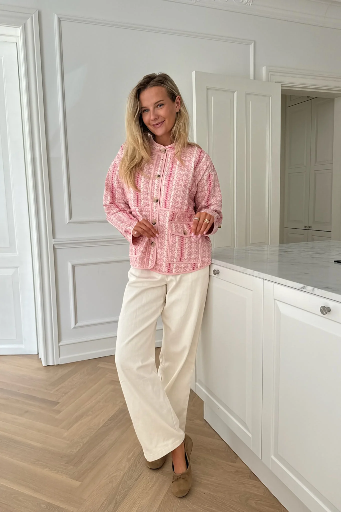 EmmyIC Quilted Jacket - Pink Flower Print - Image 7